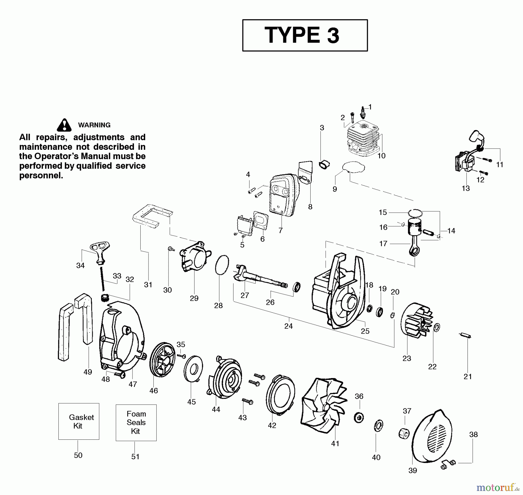  Poulan / Weed Eater Bläser / Sauger / Häcksler / Mulchgeräte PPB2000LE (Type 3) - Poulan Pro Blower Engine Assembly