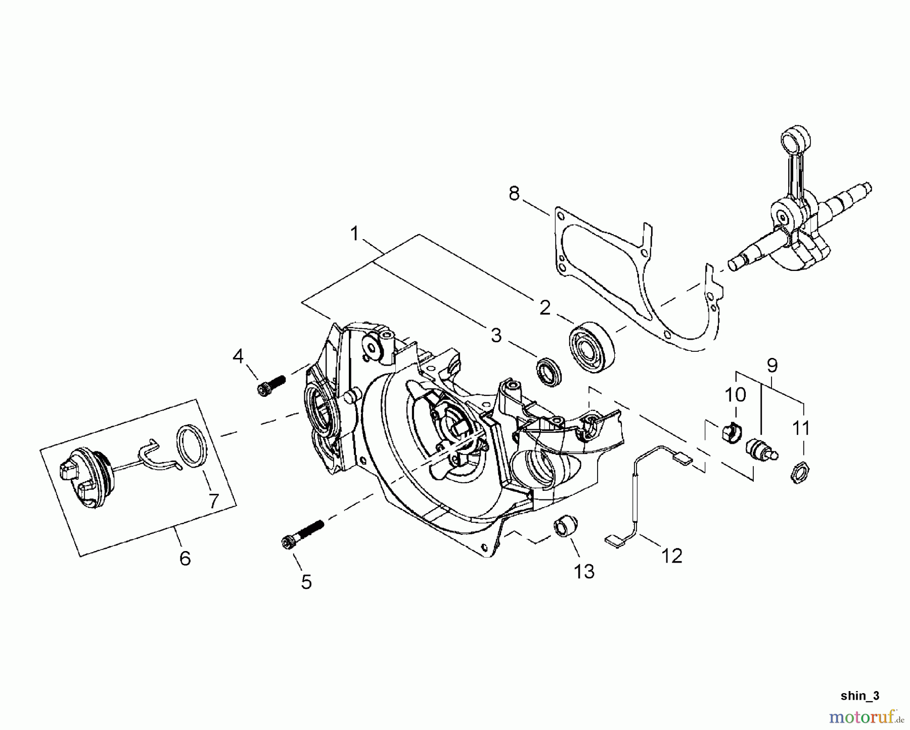  Shindaiwa Sägen, Motorsägen 502S - Shindaiwa Chainsaw Crankase M