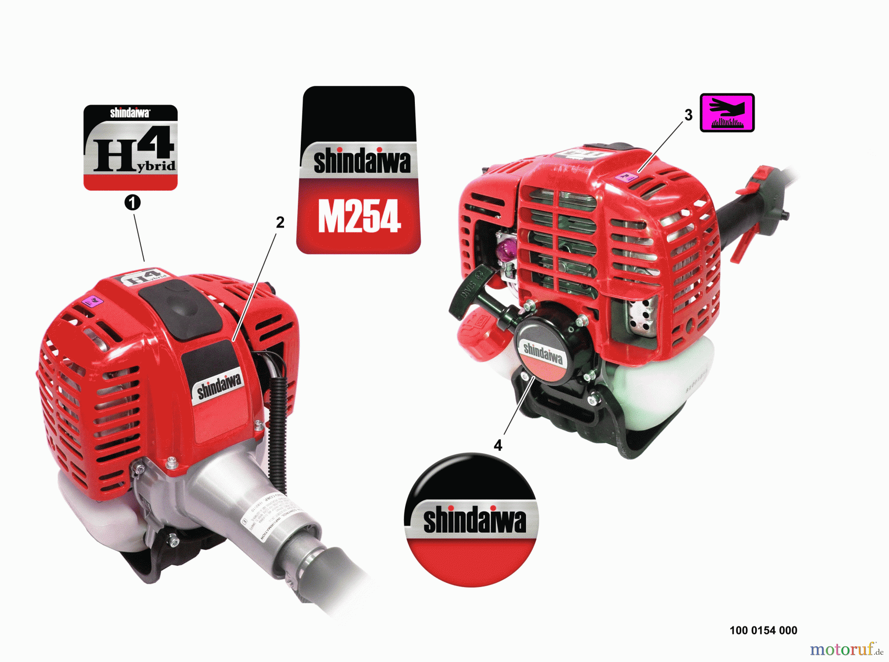 Shindaiwa Heckenscheren AHS254 - Shindaiwa Articulating Hedge Trimmer, S/N: T12312001001 - T1231299999 Labels