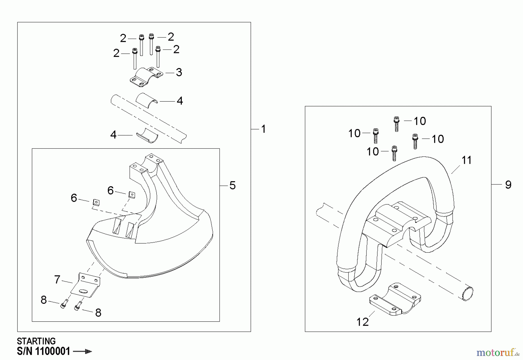  Shindaiwa Trimmer, Faden / Bürste T261B - Shindaiwa String Trimmer Debris Shield / Front Handle (New Style)