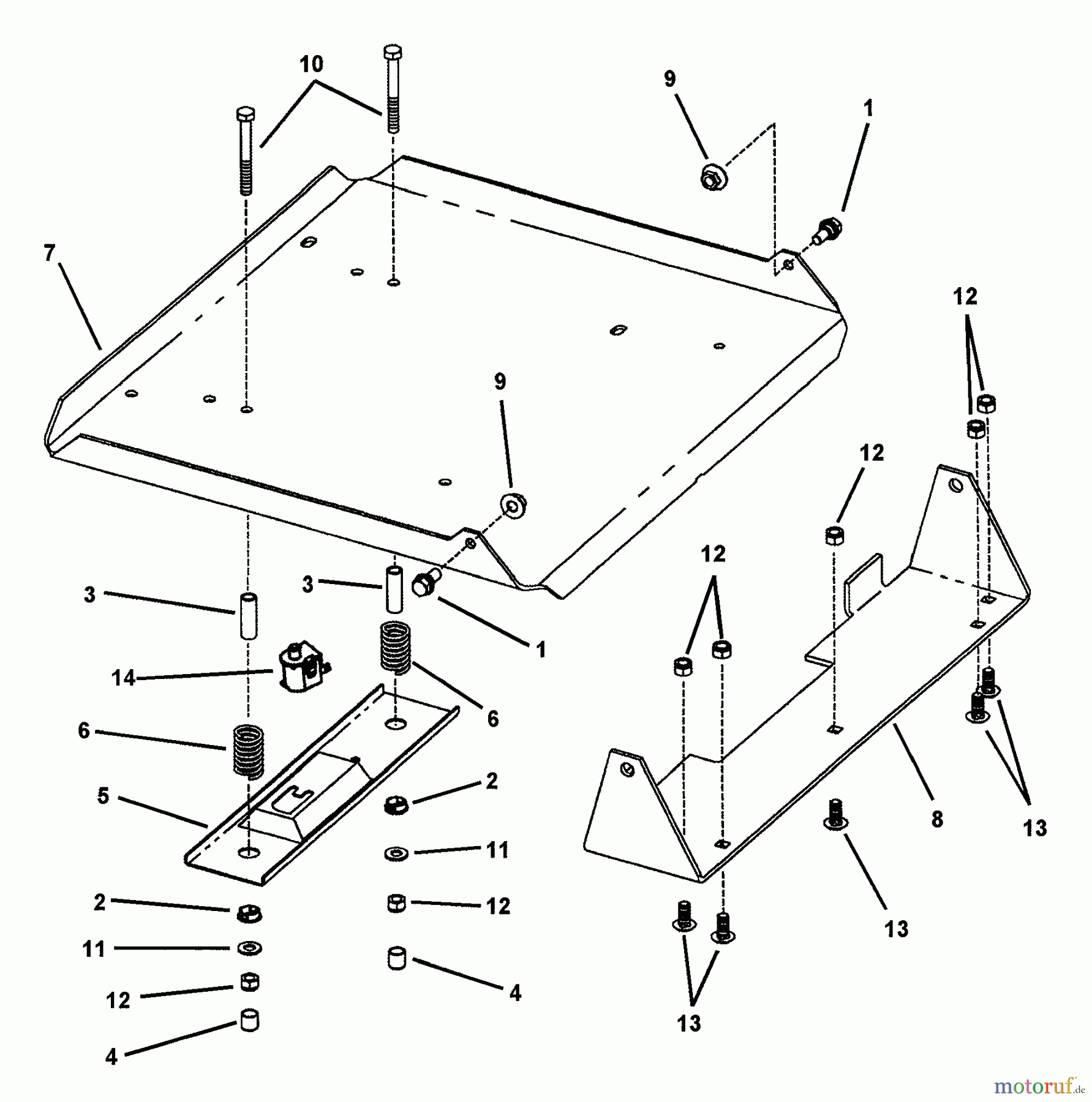 Snapper Nullwendekreismäher, Zero-Turn ZF2101DKU (84575) - Snapper 21 HP Zero-Turn Mower, Kubota, Out Front, Z-Rider Series 1 Seat Support Assembly