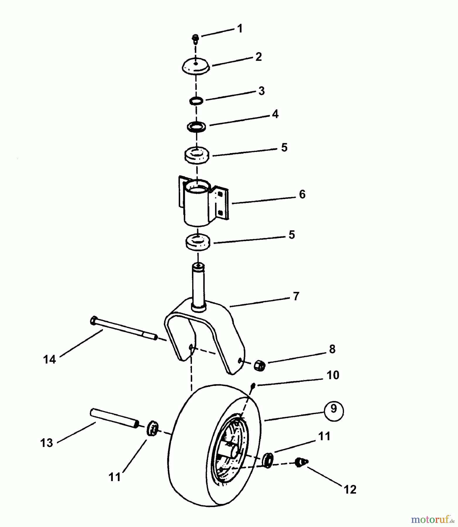  Snapper Nullwendekreismäher, Zero-Turn MZM2200KH (84412) - Snapper 22 HP Zero-Turn Mower, Kohler, Mid Mount, Z-Rider Series 0 Caster Wheel Assembly