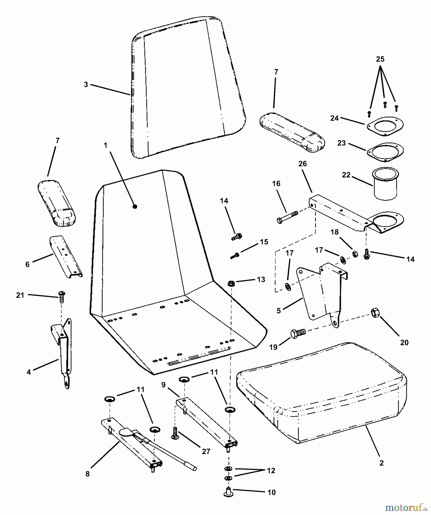  Snapper Nullwendekreismäher, Zero-Turn ZMT2500KH (84414) - Snapper 25 HP Zero-Turn Mower, Kohler, Twin Stick, Mid Mount, Z-Rider Series 0 Seat Assembly (Except For MZM2200K & MZM2300KH)