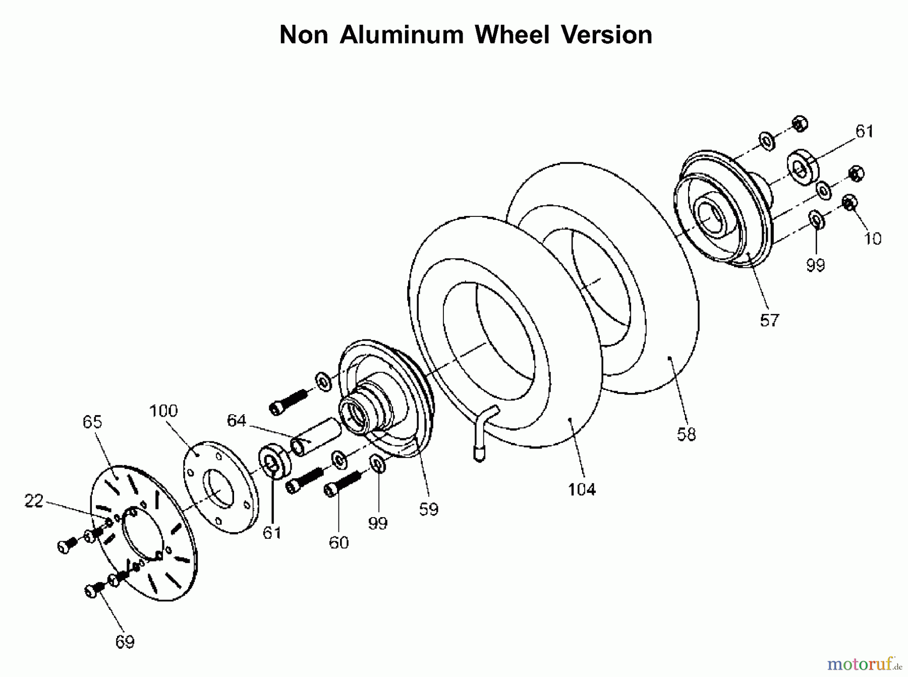 Tanaka Sonstiges PB-SM807 - Tanaka 450 Watt Electric PowerBoard Front Wheel & Brake Disc (Non Aluminum Wheel Version)