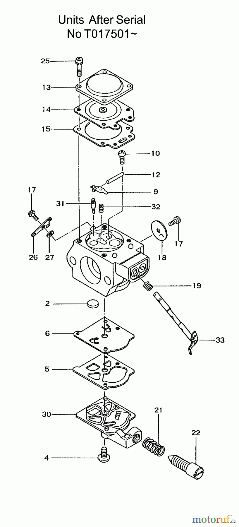  Tanaka Motorsägen ECS-3301 - Tanaka Chainsaw Carburetor (T017501~)