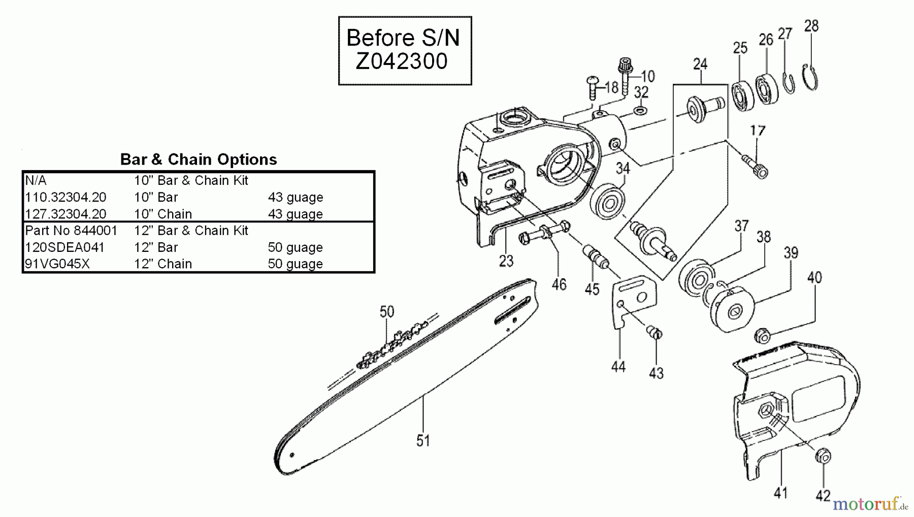  Tanaka Hochentaster TPS-270PF - Tanaka Extended Reach Pole Saw Side Cover, Sprocket, Bar & Chain Before S/N Z042300