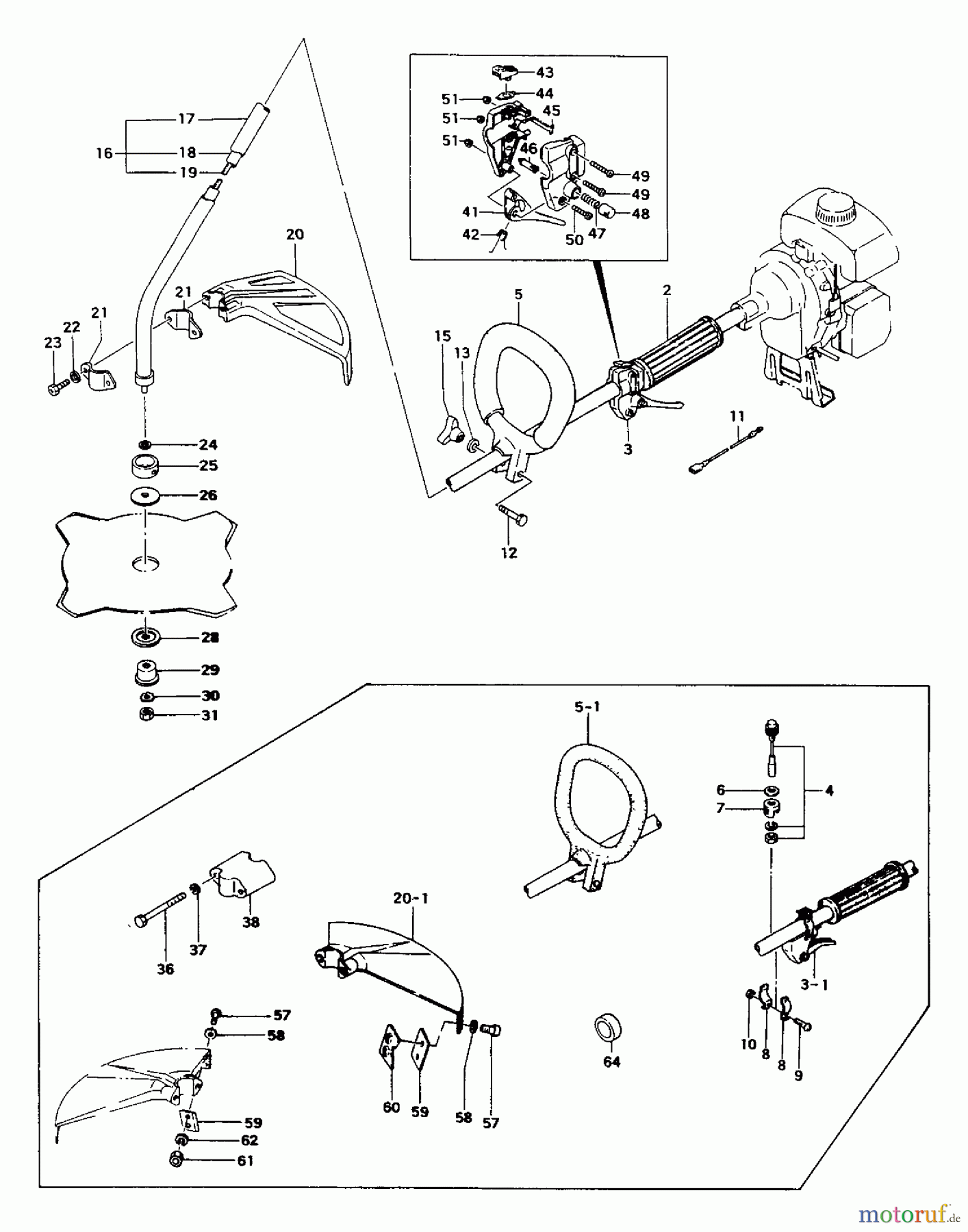 Tanaka Trimmer, Motorsensen TBC-202 - Tanaka Trimmer / Brush Cutter Drive Shaft & Handle