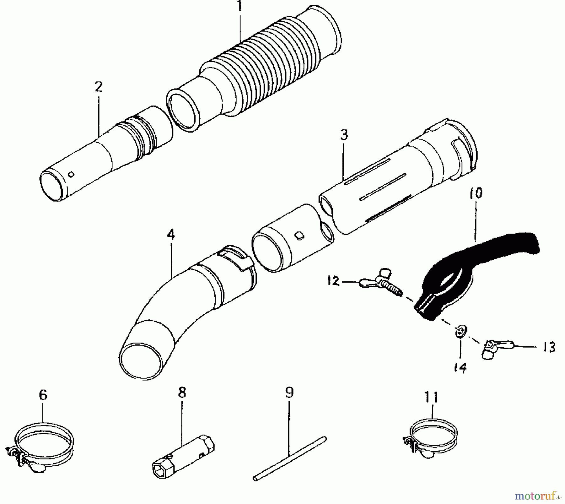  Tanaka Blasgeräte, Sauger, Häcksler, Mulchgeräte TBL-4600 - Tanaka Backpack Blower Pipes, Tools