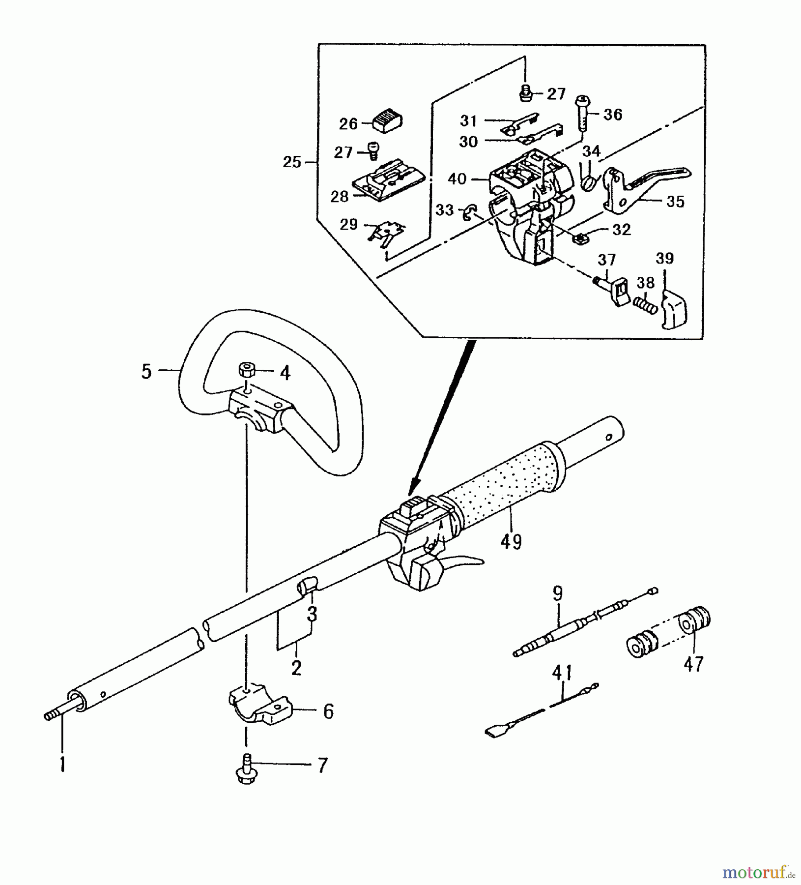 Tanaka Trimmer, Motorsensen TBC-2211 - Tanaka Grass Trimmer Handle, Throttle Lever