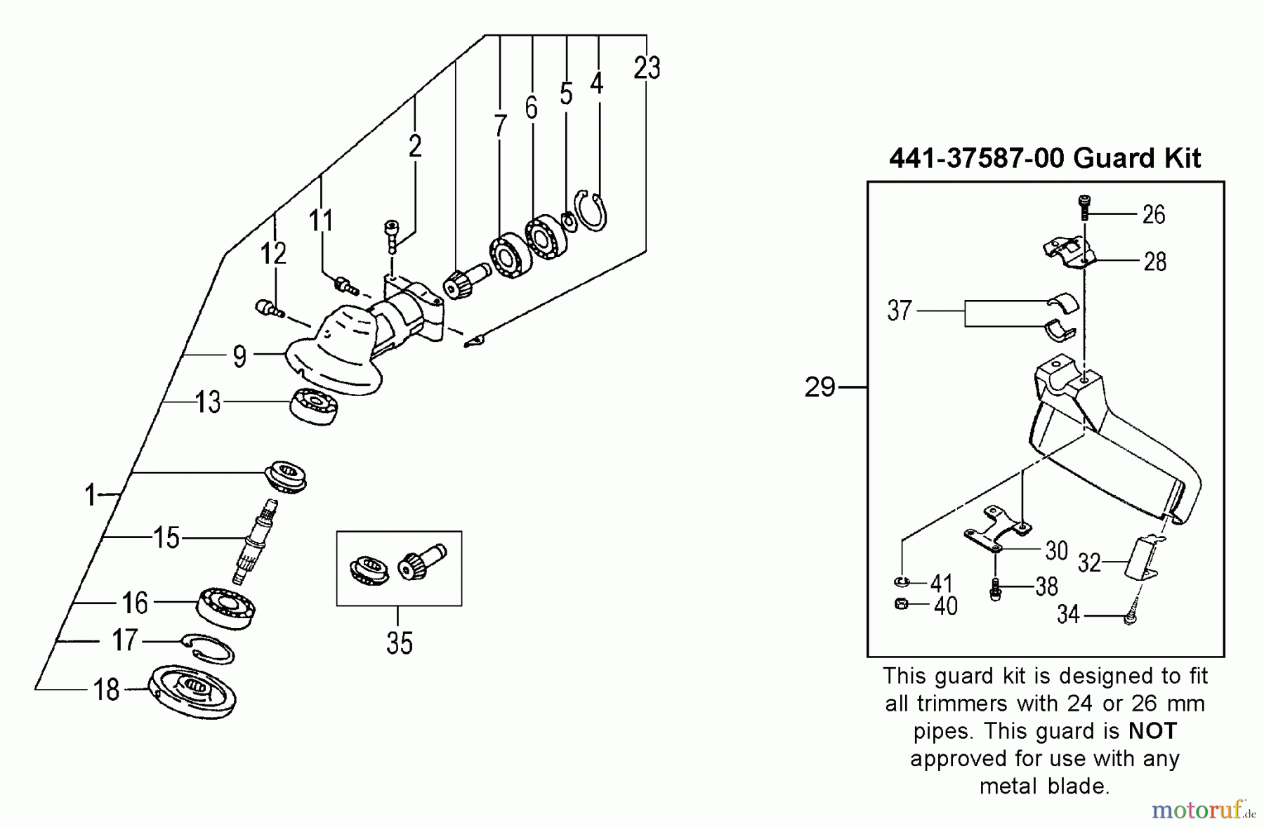 Tanaka Trimmer, Motorsensen TBC-340 - Tanaka Grass Trimmer / Brush Cutter Gear Case, Safety Guard