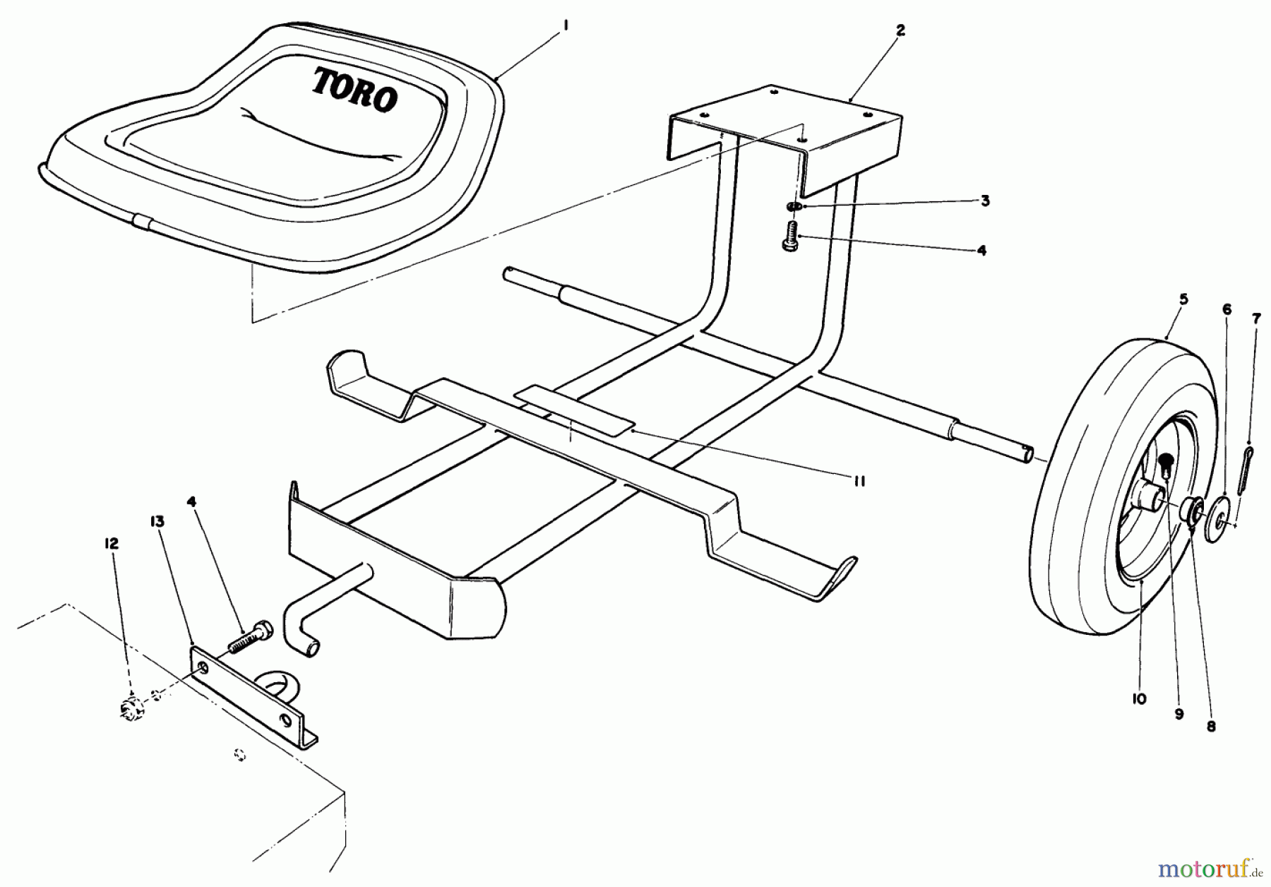 Toro Neu Mowers, Drive Unit Only 30115 - Toro Mid-Size Proline Gear Traction Unit, 12.5 hp, 1989 (9000001-9999999) SULKY KIT MODEL NO. 30122 (OPTIONAL)