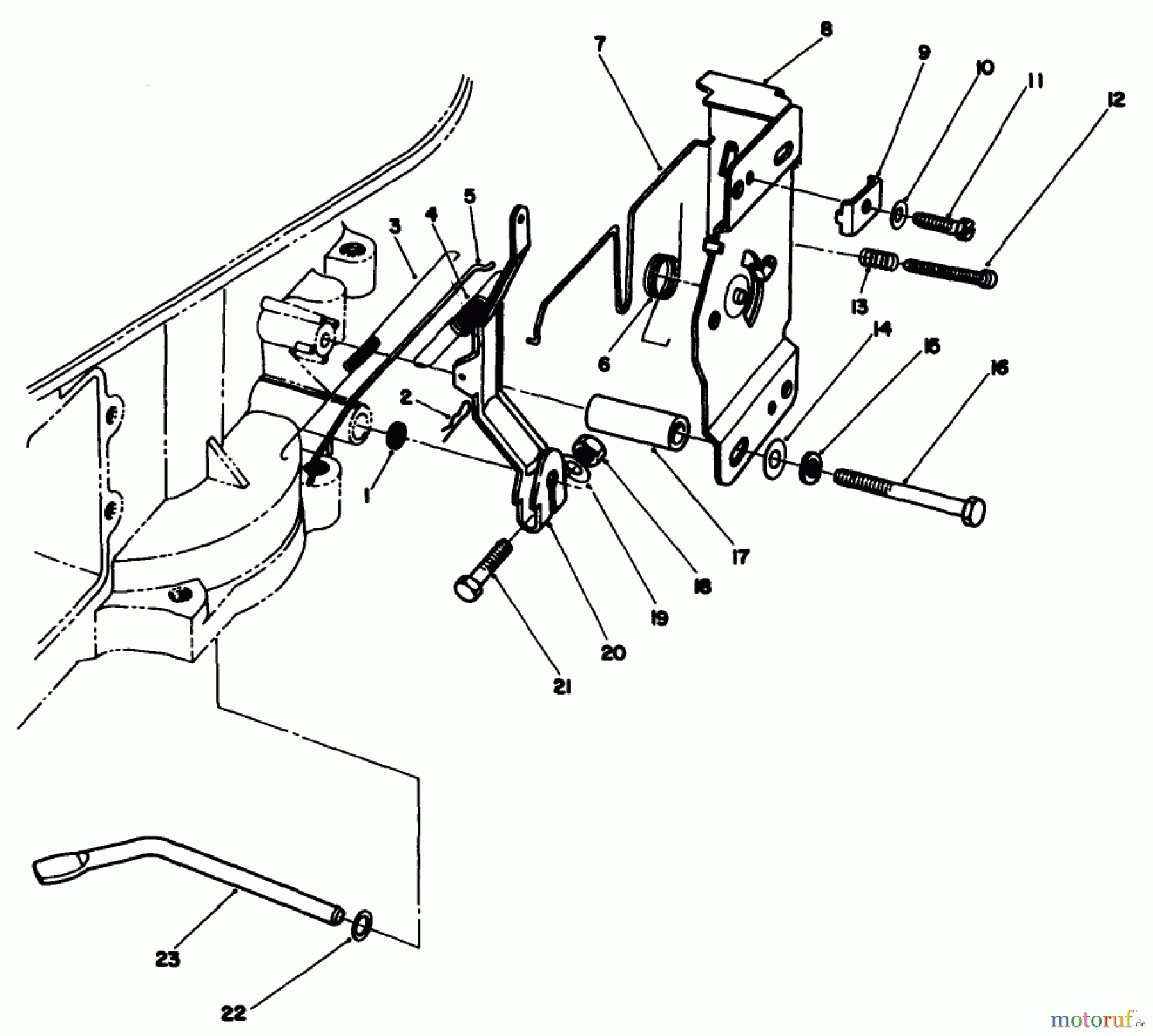 Toro Neu Mowers, Drive Unit Only 30165 - Toro Mid-Size Proline Gear Traction Unit, 12.5 hp, 1993 (3900001-3999999) GOVERNOR ASSEMBLY