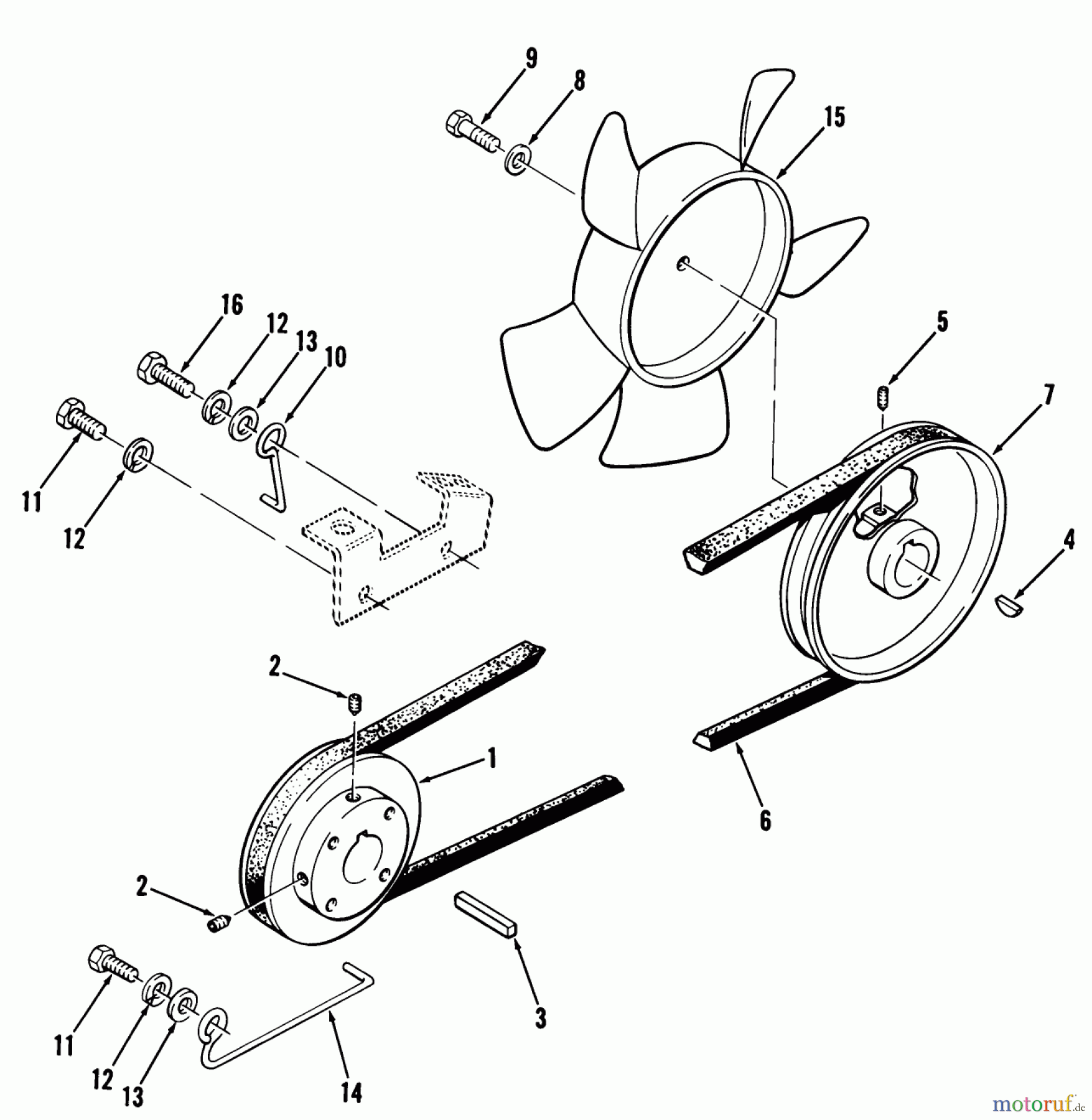 Toro Neu Mowers, Lawn & Garden Tractor Seite 1 01-10K803 (C-105) - Toro C-105 8-Speed Tractor, 1982 DRIVE BELT AND PULLEYS
