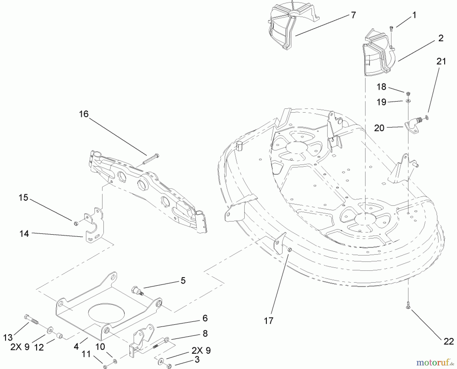Toro Neu Mowers, Lawn & Garden Tractor Seite 1 135E (RT380H) - Toro RT380H Recycling Mower, 2009 (290000001-290999999) 38 INCH DECK ENGAGEMENT ASSEMBLY
