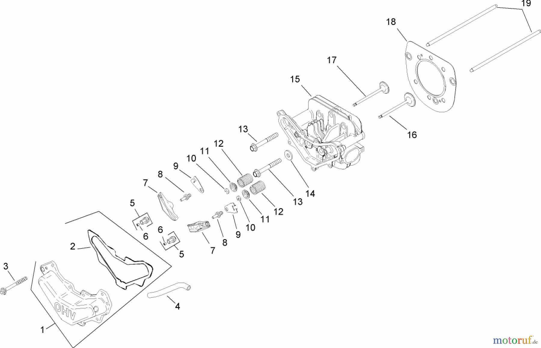  Toro Neu Mowers, Lawn & Garden Tractor Seite 1 13AX60RH744 (LX460) - Toro LX460 Lawn Tractor, 2006 (1A056B50000-) HEAD, VALVE AND BREATHER ASSEMBLY KOHLER SV600-0018