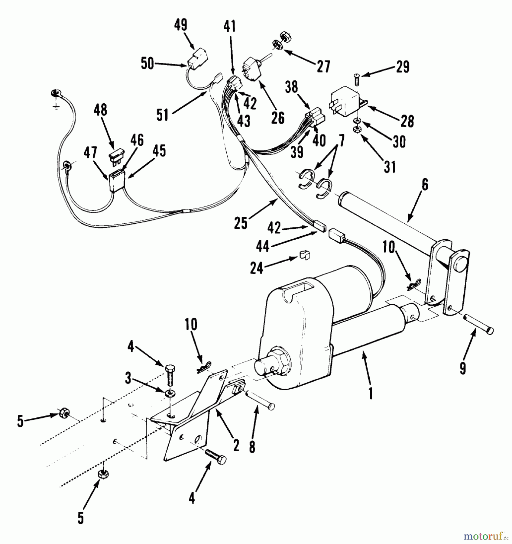  Toro Neu Mowers, Lawn & Garden Tractor Seite 1 31-17K802 (417-8) - Toro 417-8 Garden Tractor, 1986 ELECTRIC LIFT LINKAGE