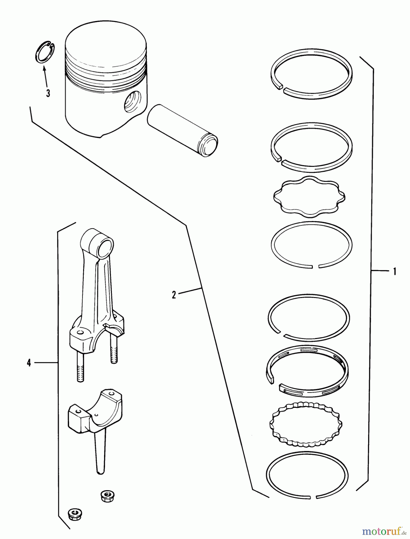 Toro Neu Mowers, Lawn & Garden Tractor Seite 1 21-10K805 (310-8) - Toro 310-8 Garden Tractor, 1988 PISTON & RINGS