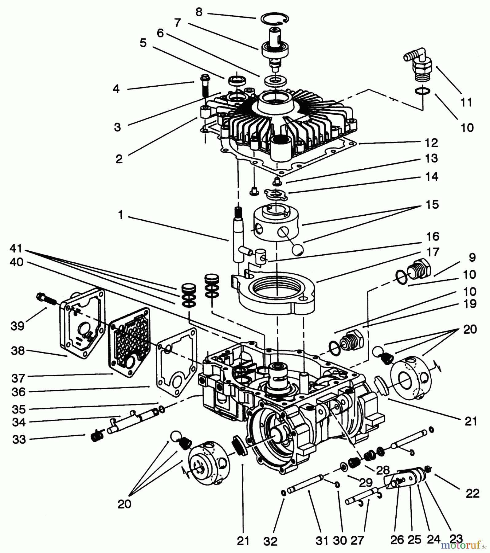 Toro Neu Mowers, Lawn & Garden Tractor Seite 1 22-14OE02 (244-H) - Toro 244-H Yard Tractor, 1992 (2000001-2999999) TRANSMISSION EATON MODEL 751-045 #1