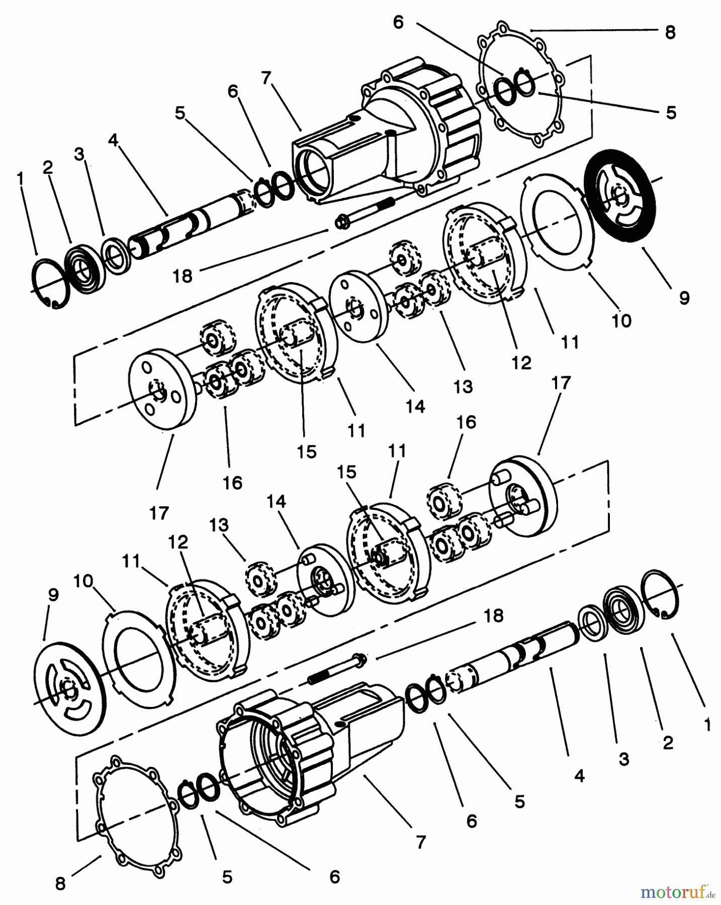 Toro Neu Mowers, Lawn & Garden Tractor Seite 1 22-14OE02 (244-H) - Toro 244-H Yard Tractor, 1992 (2000001-2999999) TRANSMISSION EATON MODEL 751-045 #2