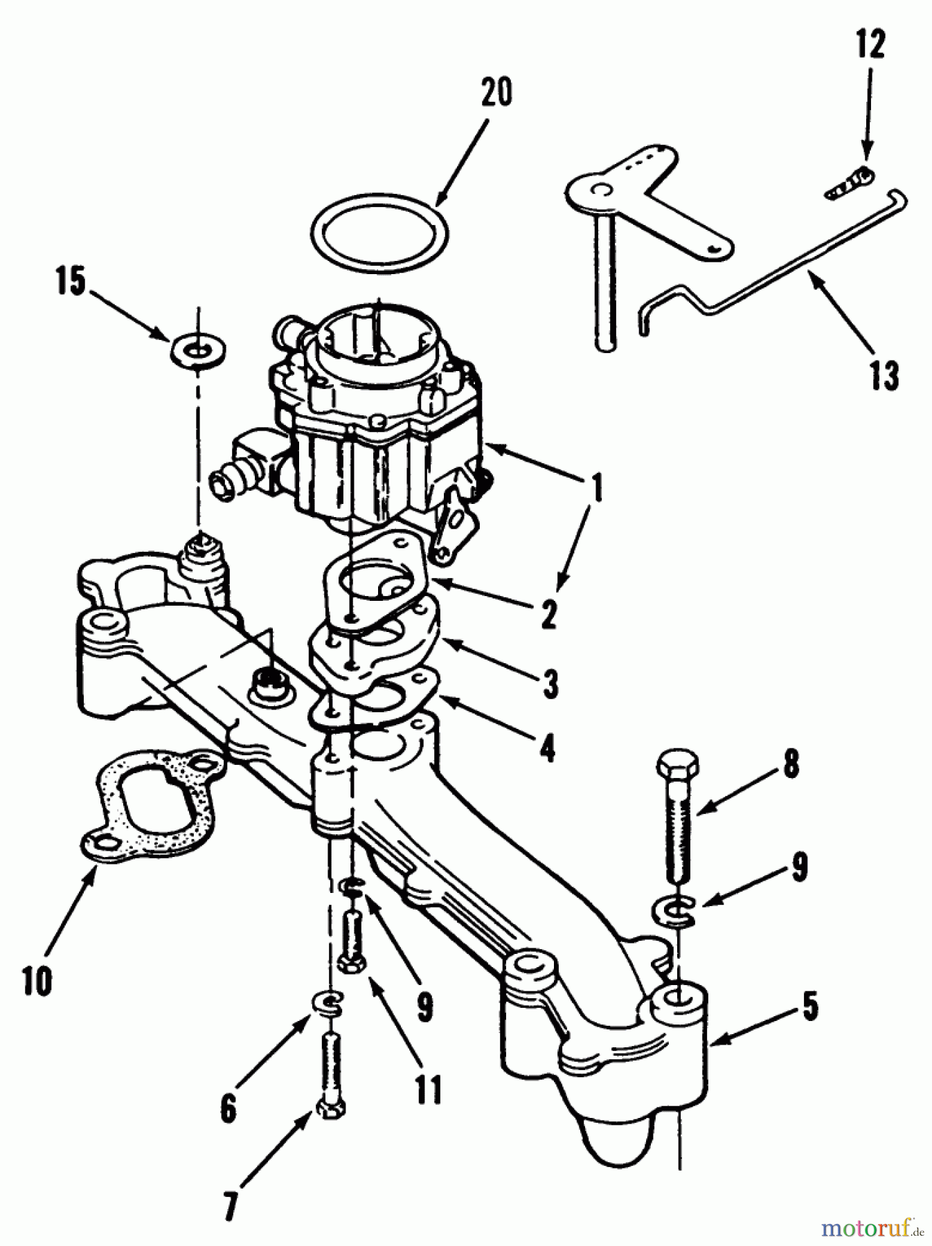  Toro Neu Mowers, Lawn & Garden Tractor Seite 1 31-12KE01 (312-H) - Toro 312-H Garden Tractor, 1990 INTAKE MANIFOLD