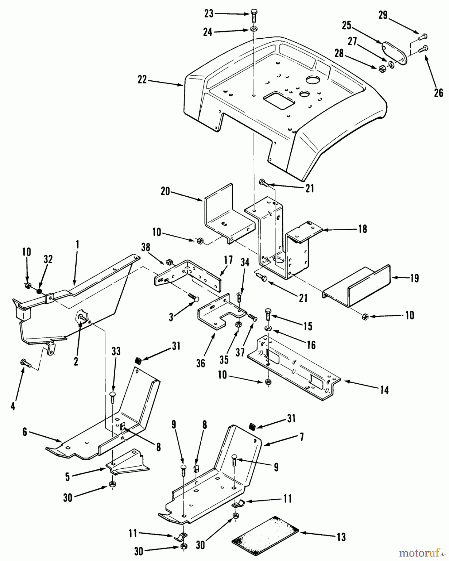  Toro Neu Mowers, Lawn & Garden Tractor Seite 1 51-12KE01 (312-H) - Toro 312-H Garden Tractor, 1991 (1000001-1999999) SHEET METAL AND COVERS #3