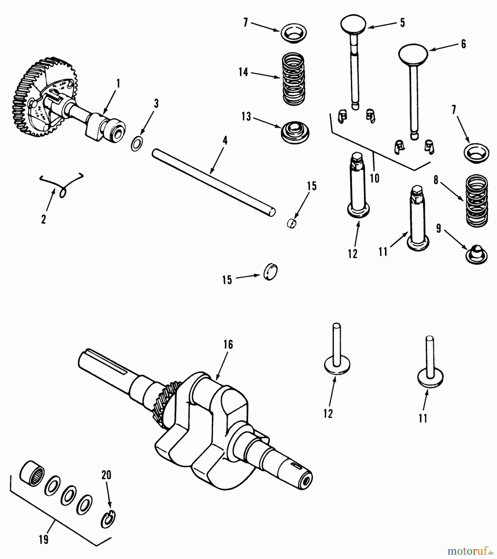  Toro Neu Mowers, Lawn & Garden Tractor Seite 1 51-12KE02 (312-H) - Toro 312-H Garden Tractor, 1992 (2000001-2999999) KOHLER CAMSHAFT, CRANKSHAFT AND VALVES