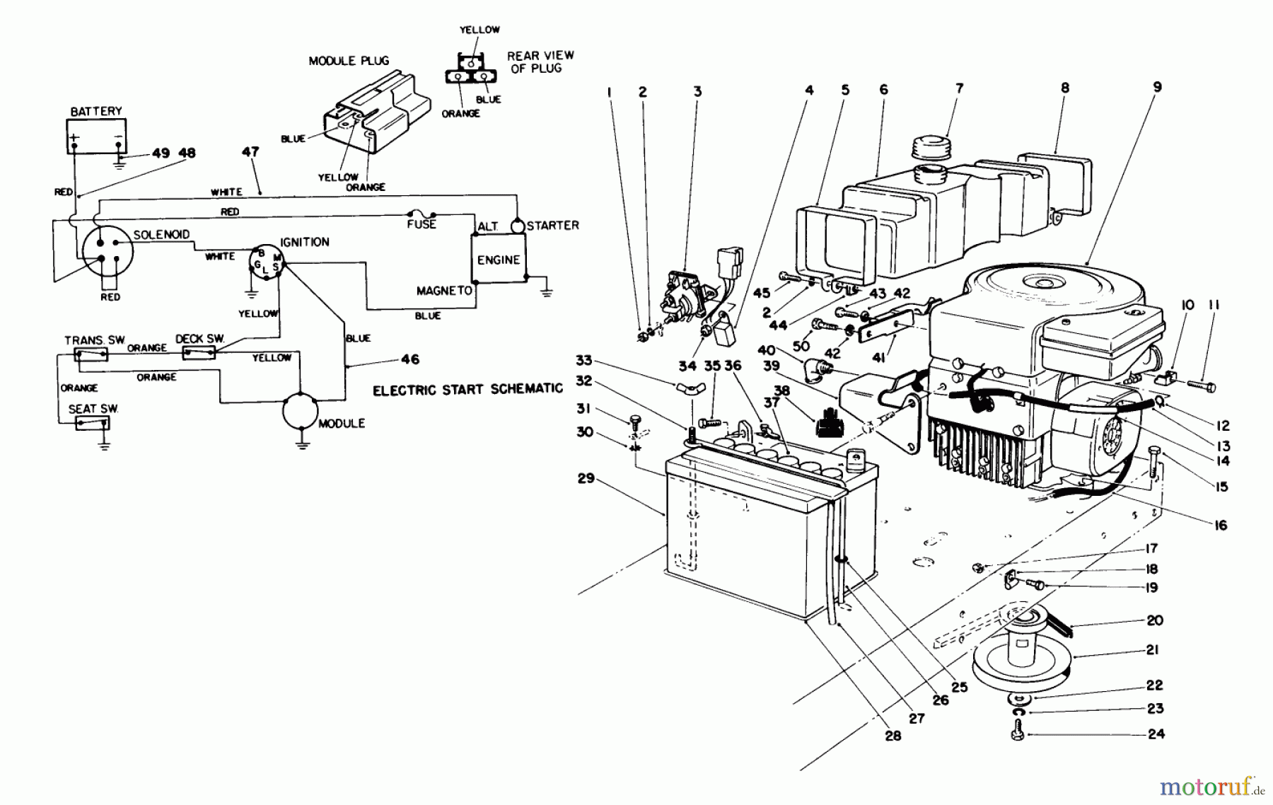 Toro Neu Mowers, Rear-Engine Rider 56138 (8-32) - Toro 8-32 Rear Engine Rider, 1987 (7000001-7999999) ENGINE ASSEMBLY (MODEL NO. 56145)