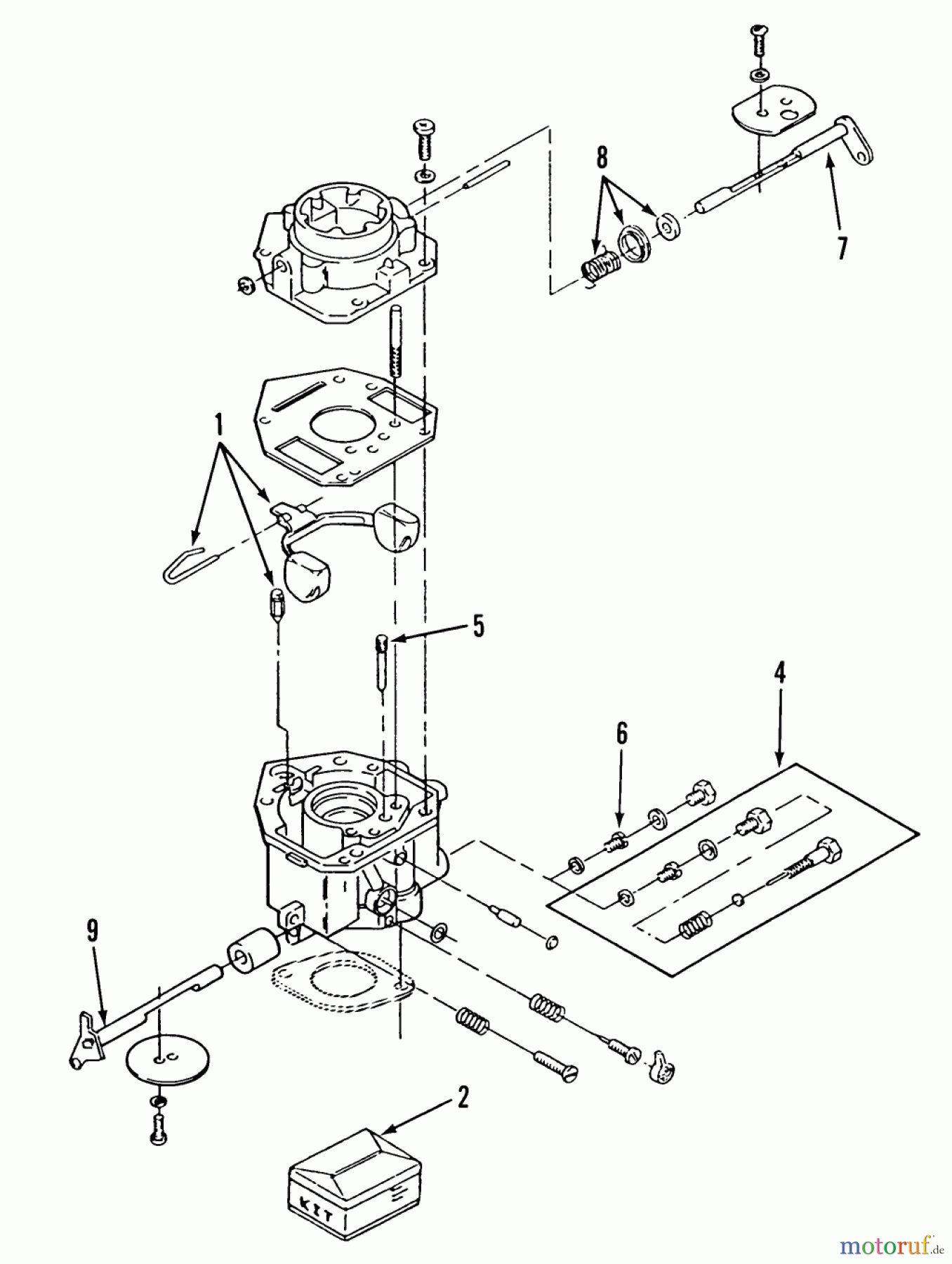  Toro Neu Mowers, Lawn & Garden Tractor Seite 2 C1-20OE01 (520-HC) - Toro 520-HC Garden Tractor, 1988 CARBURETOR COMPONENTS