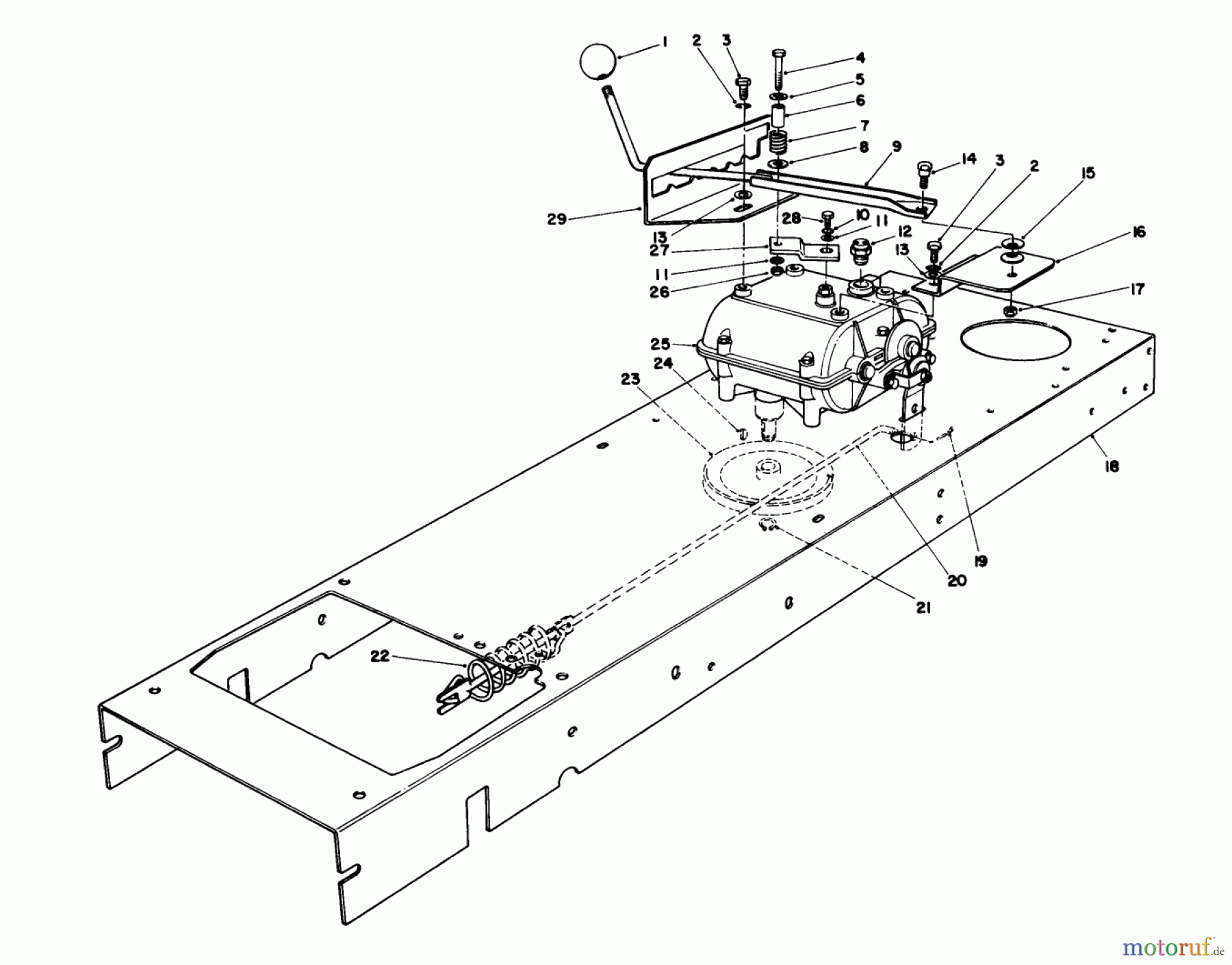  Toro Neu Accessories, Mower 59111 - Toro Easy Empty Grass Catcher, 1987 (7000001-7999999) TRANSMISSION LINKAGE ASSEMBLY