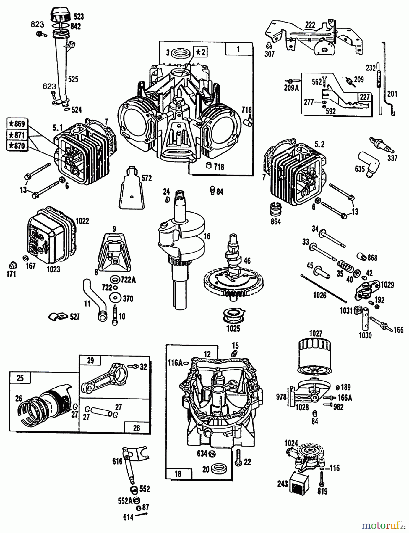  Toro Neu Mowers, Lawn & Garden Tractor Seite 1 32-16BE01 (216-H) - Toro 216-H Tractor, 1990 CYLINDER, OIL PUMP AND CRANKSHAFT