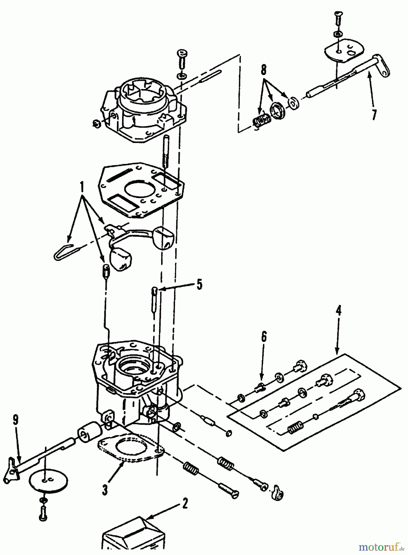 Toro Neu Mowers, Lawn & Garden Tractor Seite 1 41-20OE03 (520-H) - Toro 520-H Garden Tractor, 1992 (2000001-2999999) CARBURETOR COMPONENTS-GASOLINE