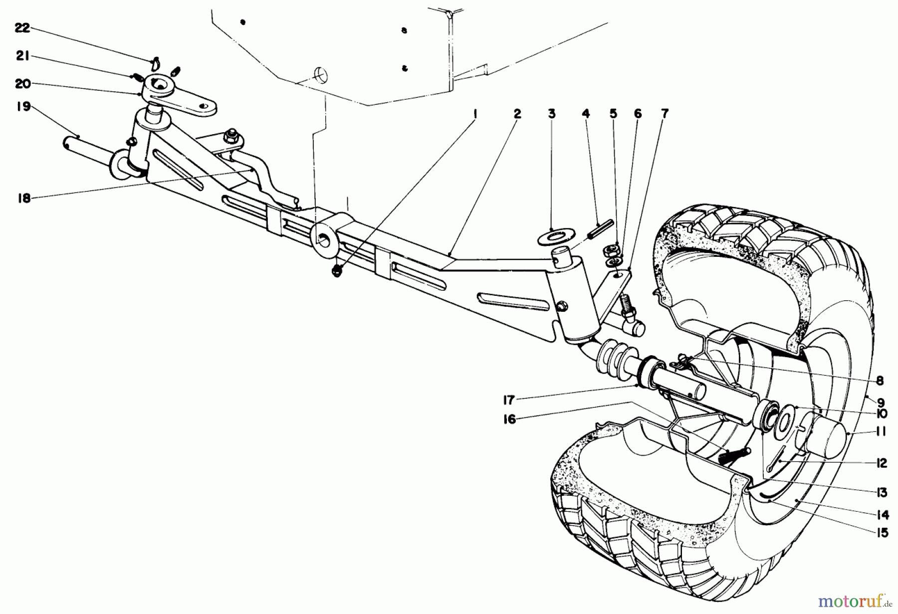 Toro Neu Mowers, Lawn & Garden Tractor Seite 1 55402 (960) - Toro 960 Suburban Lawn Tractor, 1969 (9000001-9999999) FRONT AXLE ASSEMBLY