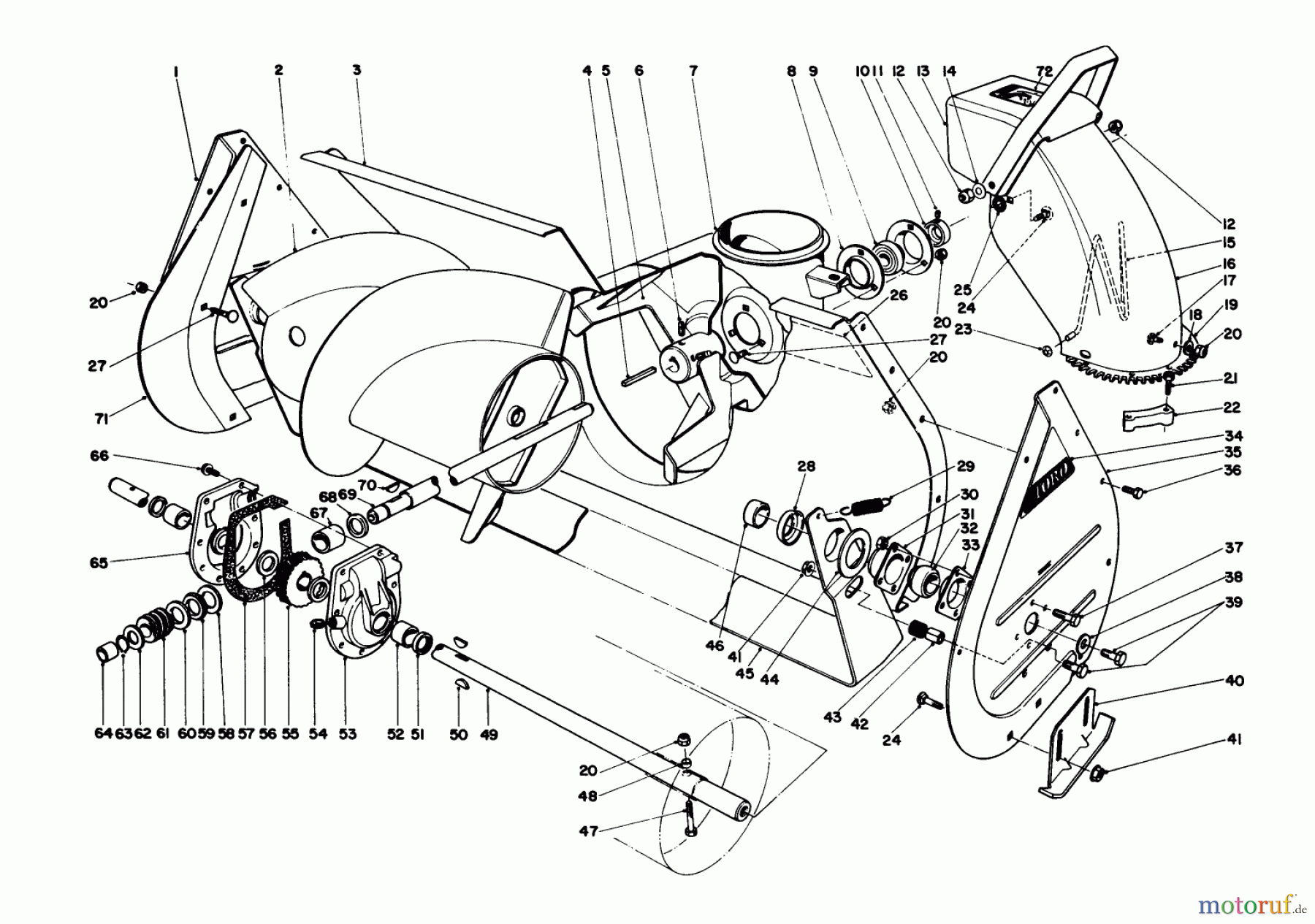  Toro Neu Mowers, Lawn & Garden Tractor Seite 1 57360 (11-32) - Toro 11-32 Lawn Tractor, 1985 (5000001-5999999) AUGER ASSEMBLY 36