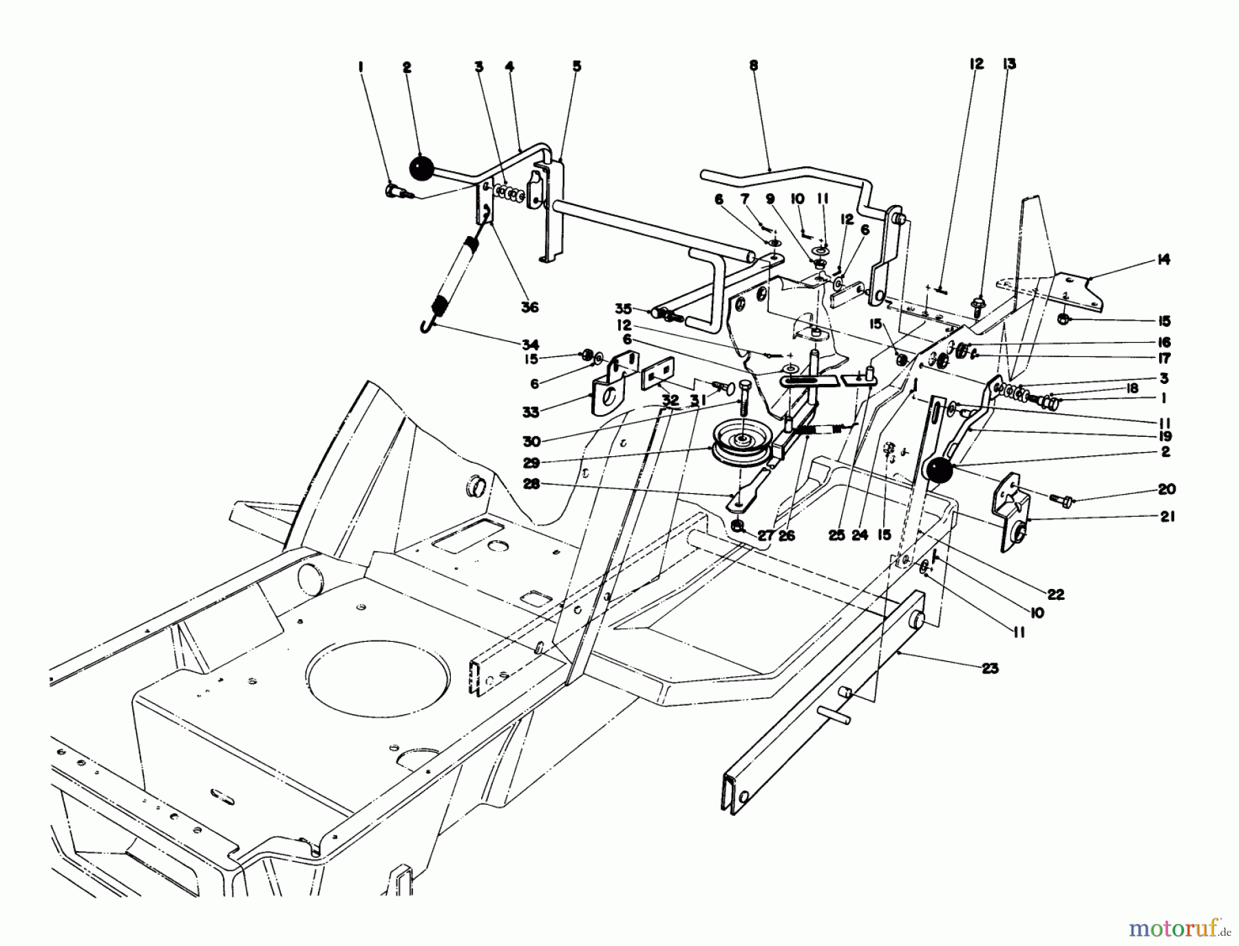Toro Neu Mowers, Lawn & Garden Tractor Seite 1 57360 (11-32) - Toro 11-32 Lawn Tractor, 1985 (5000001-5999999) SHIFT & CLUTCH ASSEMBLY