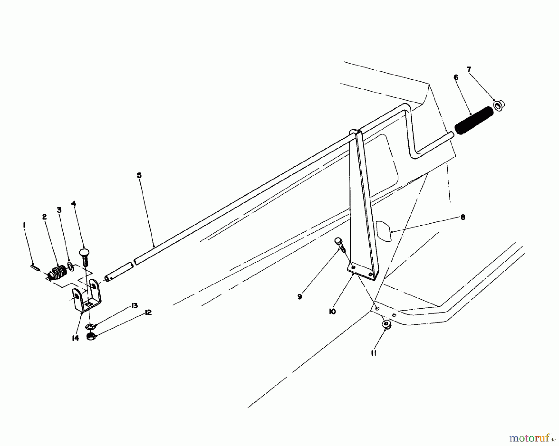 Toro Neu Mowers, Lawn & Garden Tractor Seite 1 57357 (11-44) - Toro 11-44 Lawn Tractor, 1984 (4000001-4999999) CHUTE CONTROL ASSEMBLY 36