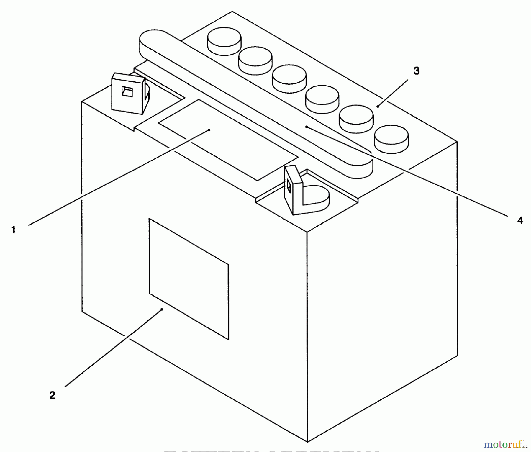 Toro Neu Mowers, Lawn & Garden Tractor Seite 1 71218 (16-44HXL) - Toro 16-44HXL Lawn Tractor, 1996 (6900001-6999999) BATTERY ASSEMBLY