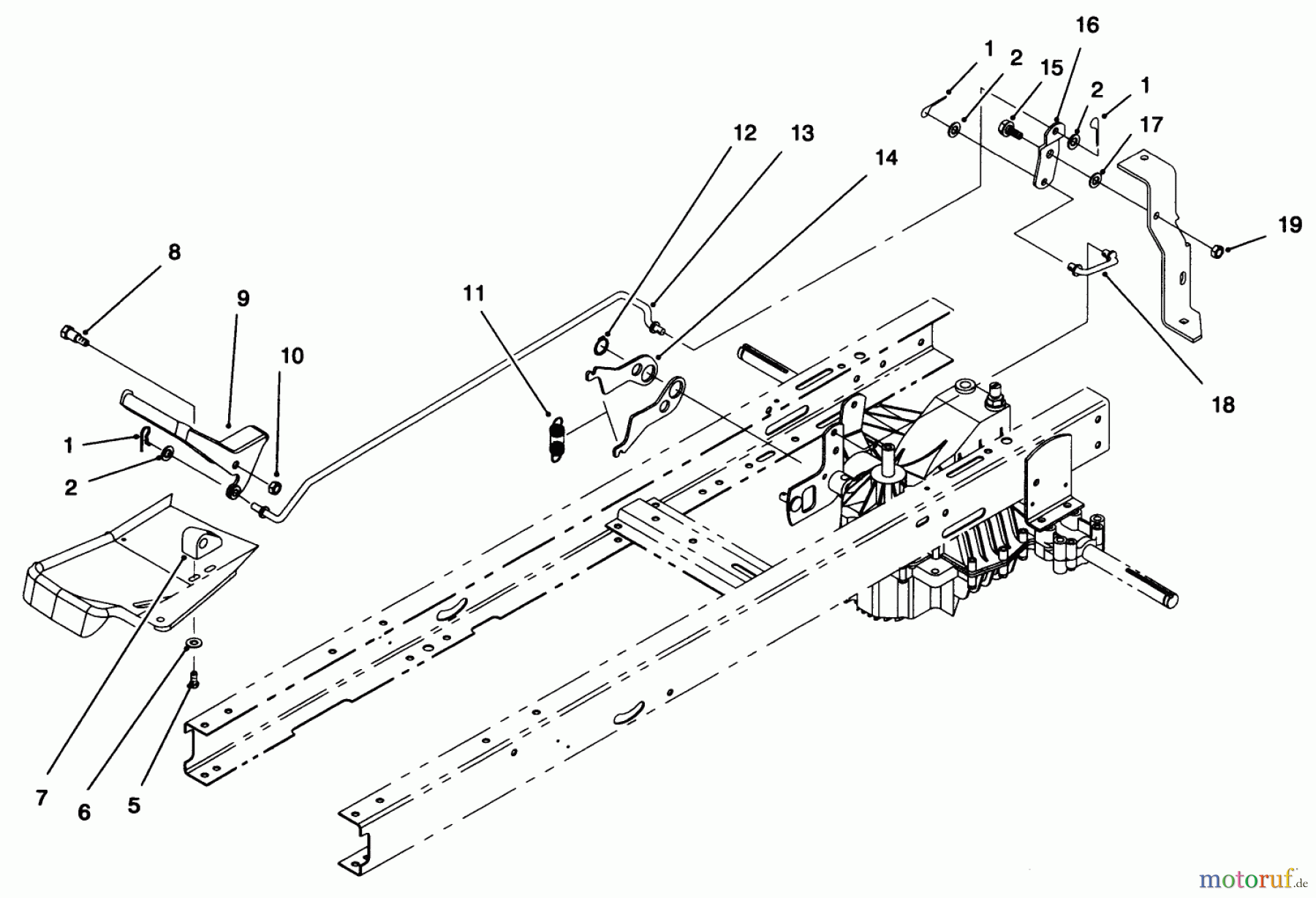  Toro Neu Mowers, Lawn & Garden Tractor Seite 1 71218 (16-44HXL) - Toro 16-44HXL Lawn Tractor, 1996 (6900001-6999999) SPEED CONTROL ASSEMBLY