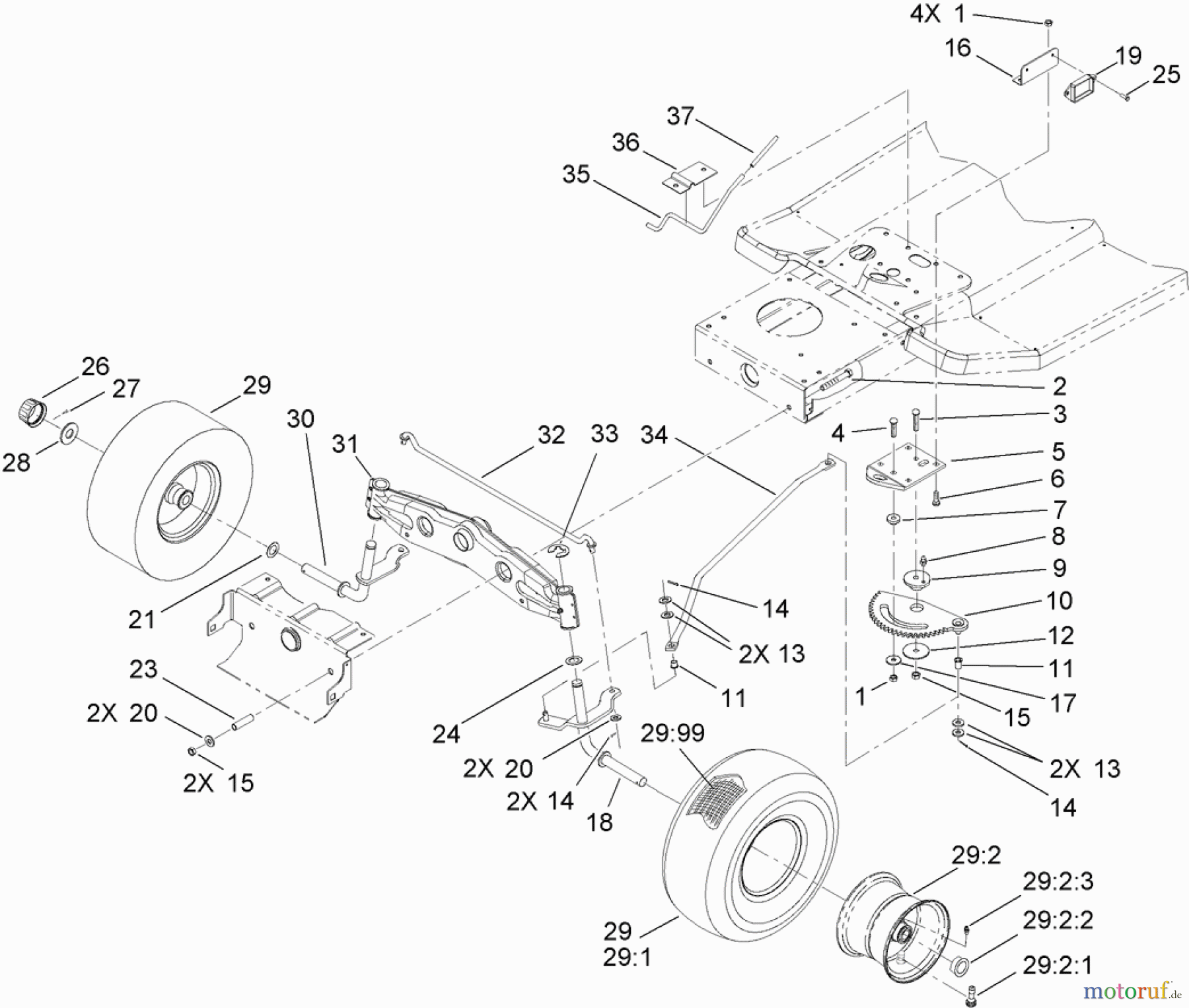  Toro Neu Mowers, Lawn & Garden Tractor Seite 1 71257 (XL 320) - Toro XL 320 Lawn Tractor, 2010 (310000001-310999999) STEERING COMPONENT ASSEMBLY