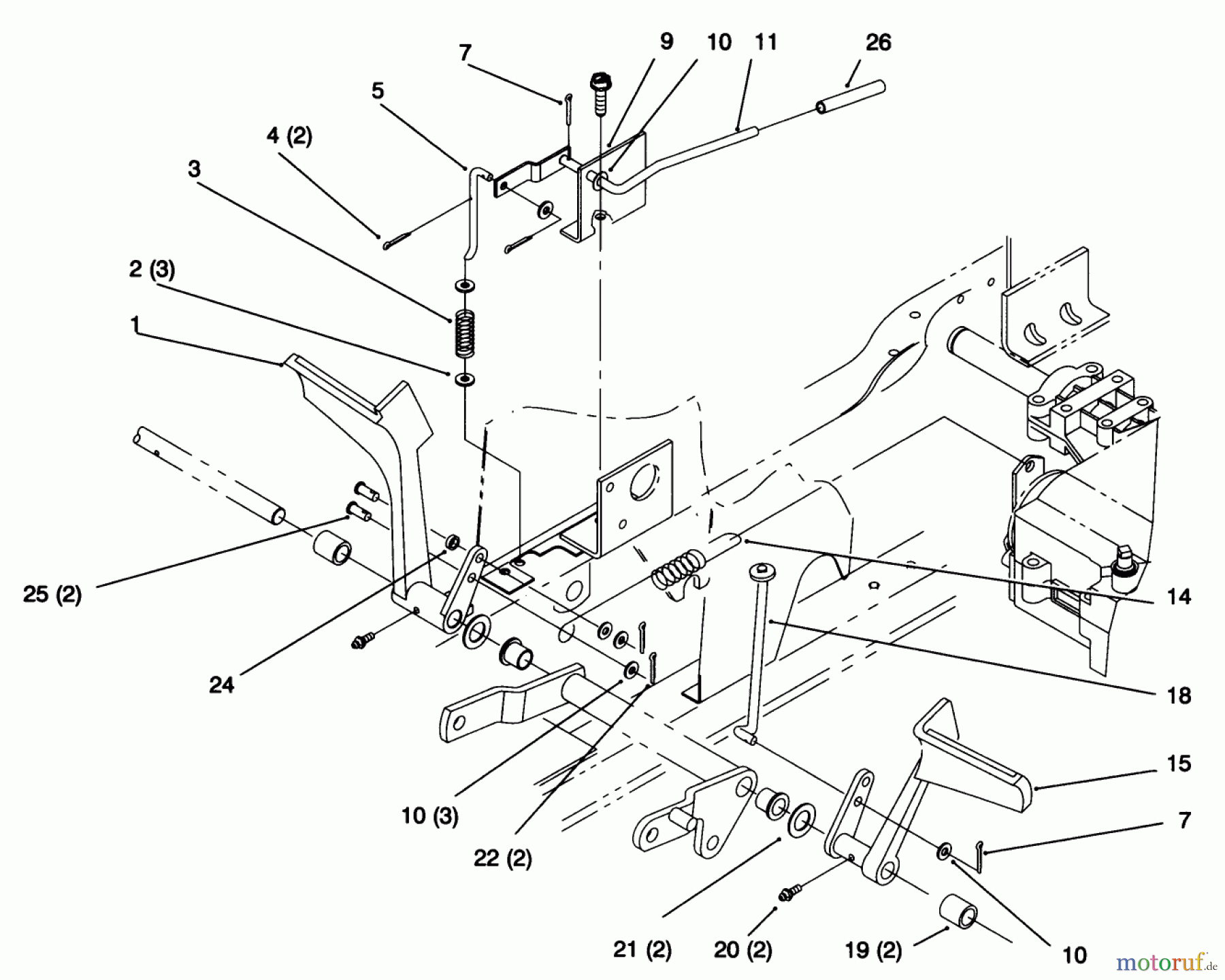 Toro Neu Mowers, Lawn & Garden Tractor Seite 1 72043 (264-H) - Toro 264-H Yard Tractor, 1995 (5901476-5999999) CLUTCH AND BRAKE-GEAR