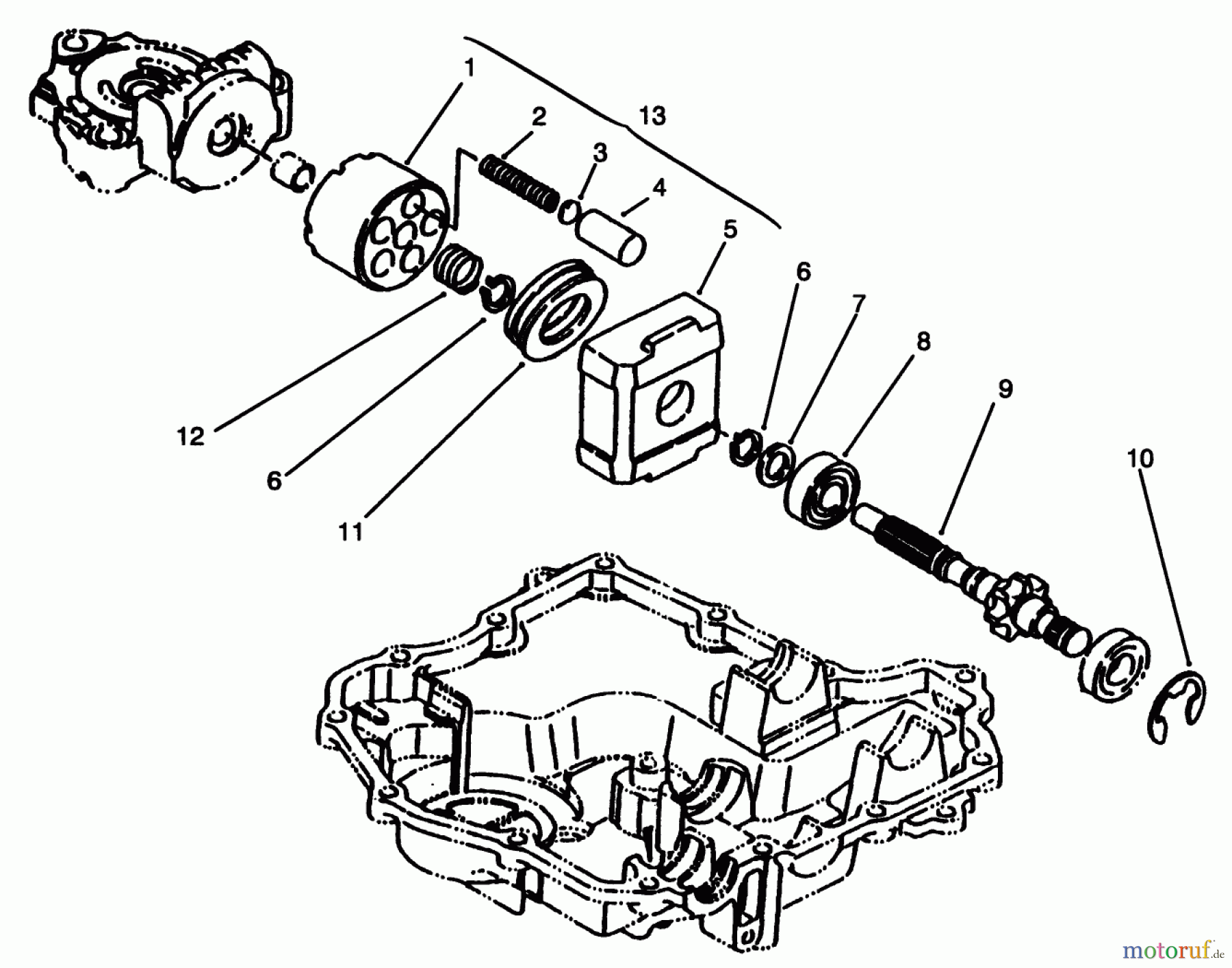 Toro Neu Mowers, Lawn & Garden Tractor Seite 1 72064 (265-H) - Toro 265-H Lawn and Garden Tractor, 1996 (6900001-6999999) MOTOR SHAFT