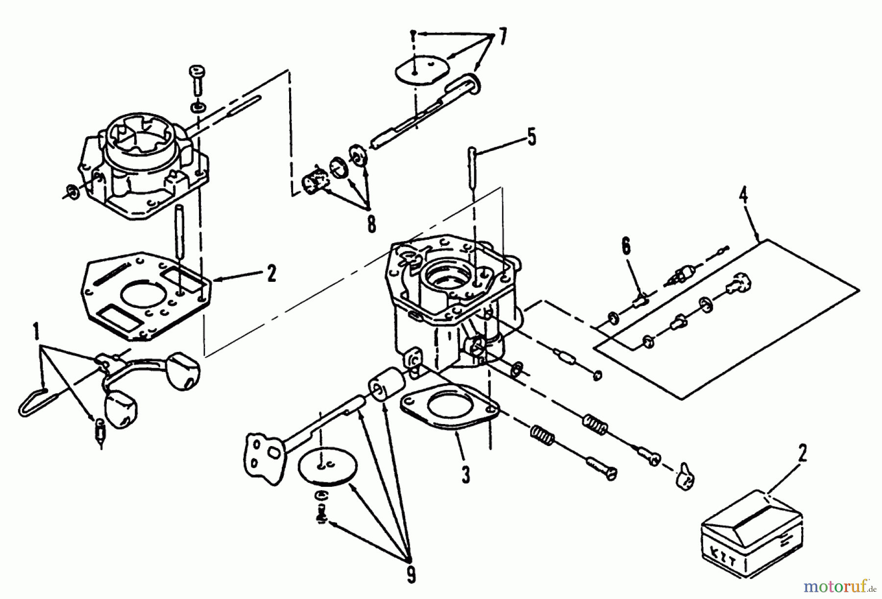 Toro Neu Mowers, Lawn & Garden Tractor Seite 1 73440 (416-8) - Toro 416-8 Garden Tractor, 1995 (5900001-5900222) CARBURETOR