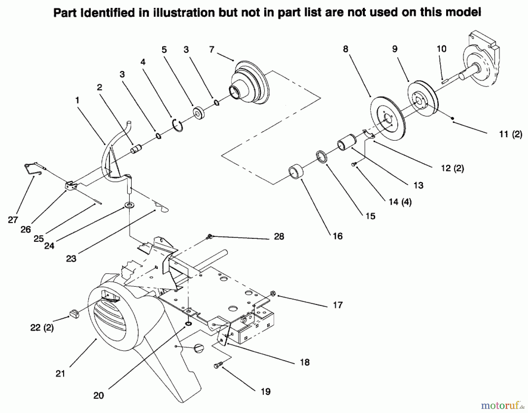  Toro Neu Mowers, Lawn & Garden Tractor Seite 1 73441 (416-8) - Toro 416-8 Garden Tractor, 1996 (69000001-69999999) PTO CLUTCH PULLEY