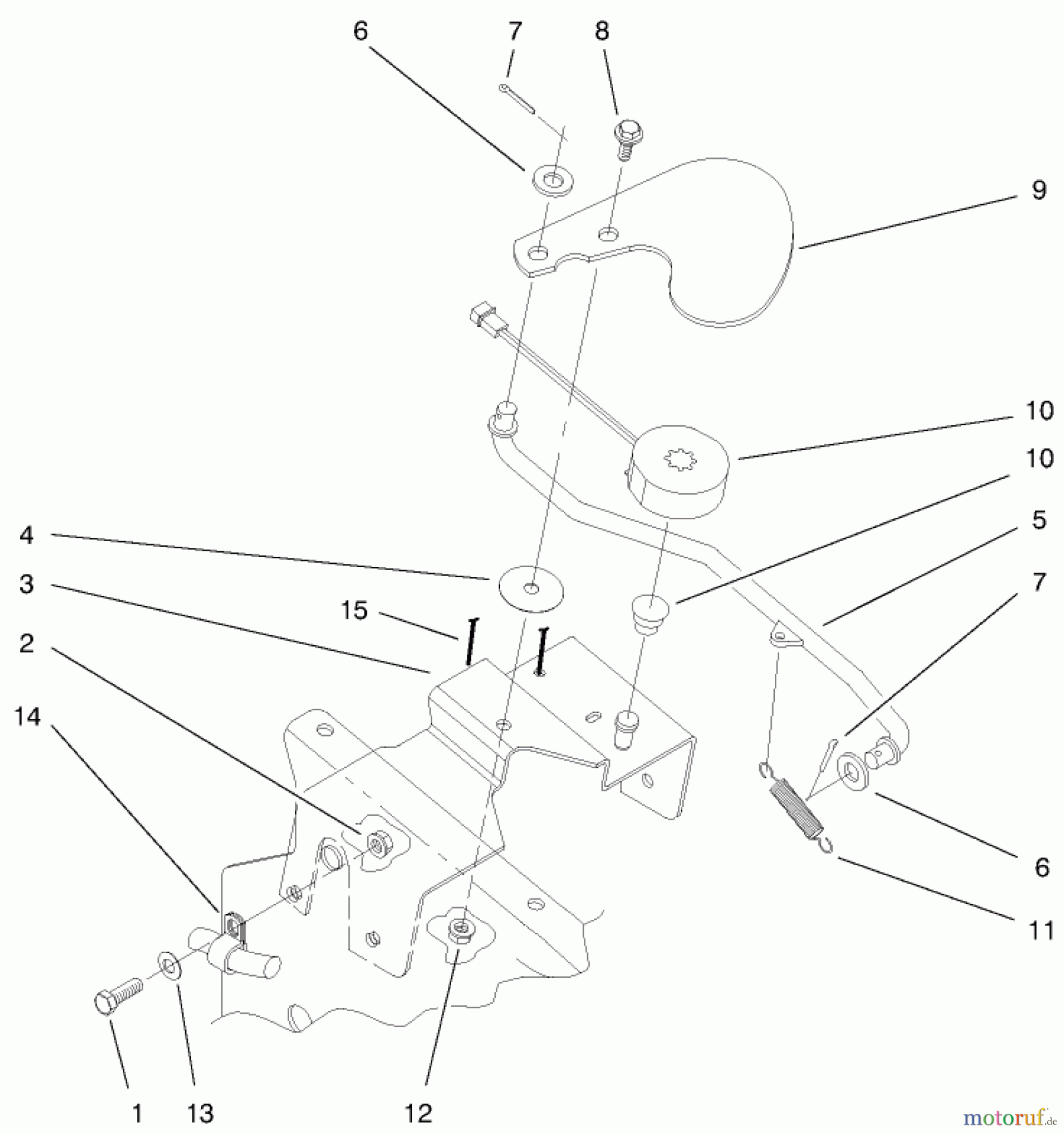 Toro Neu Mowers, Lawn & Garden Tractor Seite 1 73542 (520xi) - Toro 520xi Garden Tractor, 2000 (000000001-000999999) CRUISE CONTROL ASSEMBLY