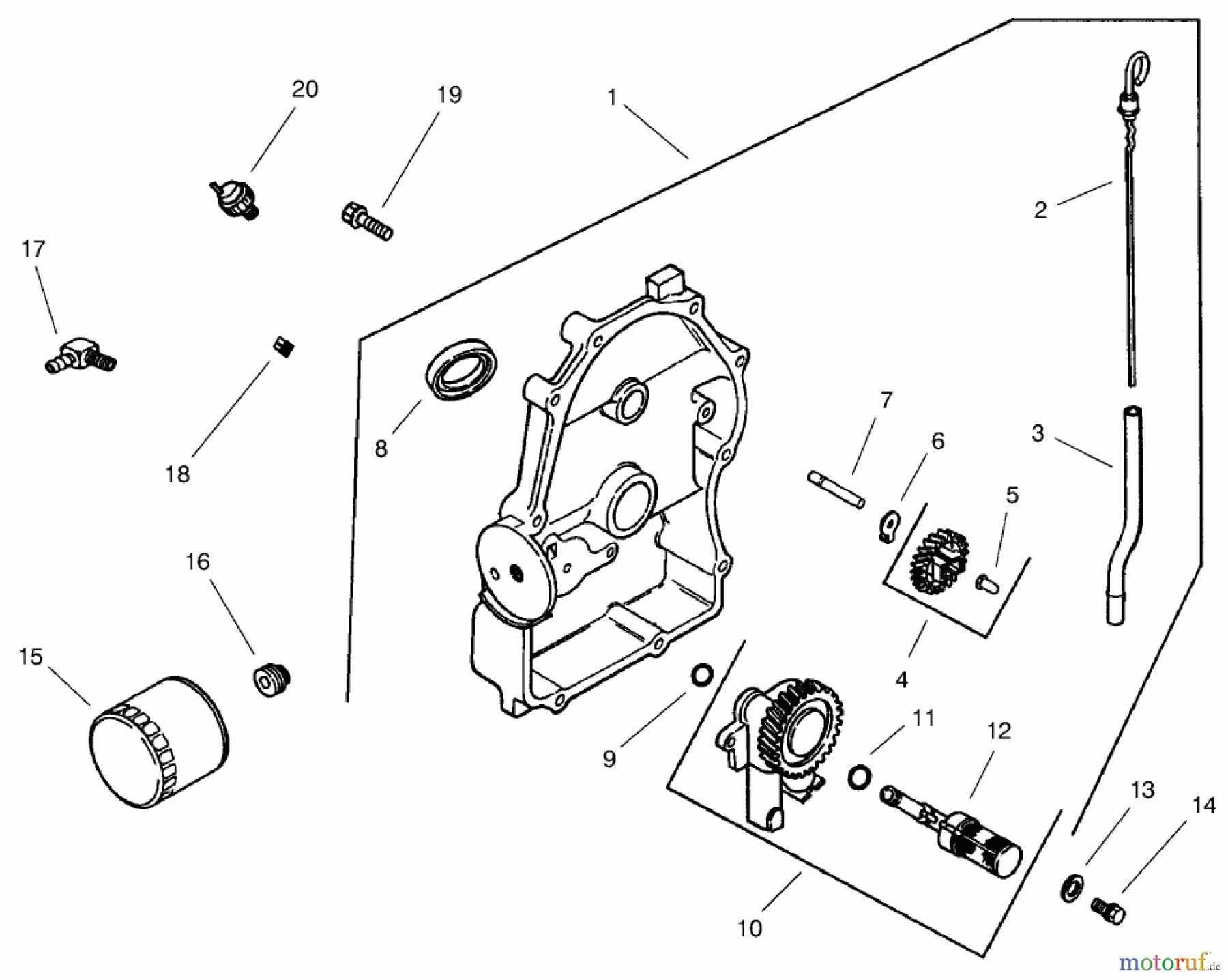Toro Neu Mowers, Lawn & Garden Tractor Seite 1 73542 (520xi) - Toro 520xi Garden Tractor, 2000 (000000001-000999999) GROUP 3-OIL PAN/LUBRICATION (MODEL 73542 & 73570)