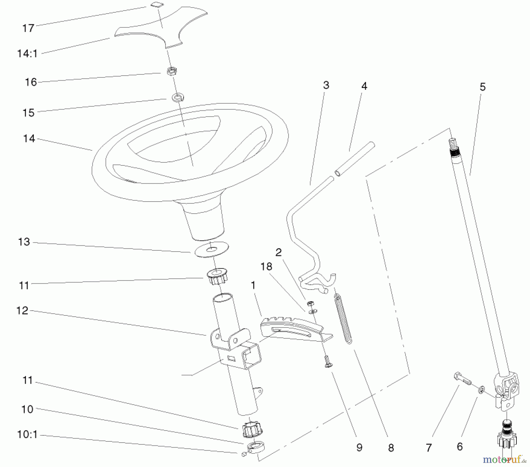 Toro Neu Mowers, Lawn & Garden Tractor Seite 1 73471 (518xi) - Toro 518xi Garden Tractor, 2001 (210000001-210999999) POWER STEERING & TILT ASSEMBLY