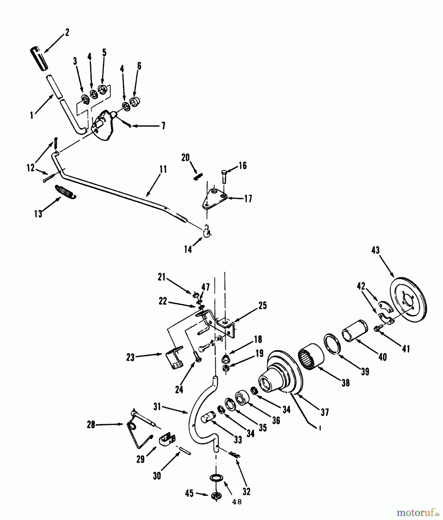 Toro Neu Mowers, Lawn & Garden Tractor Seite 1 73520 (520-H) - Toro 520-H Garden Tractor, 1993 (39000001-39999999) PTO CLUTCH AND CONTROL