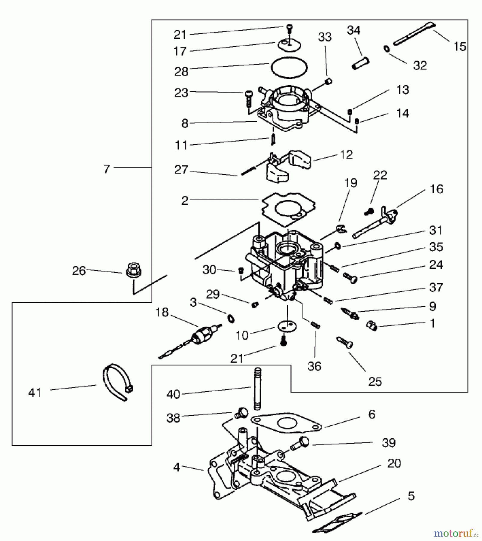 Toro Neu Mowers, Lawn & Garden Tractor Seite 1 73547 (520Lxi) - Toro 520Lxi Garden Tractor, 1999 (9900001-9999999) CARBURETOR ASSEMBLY