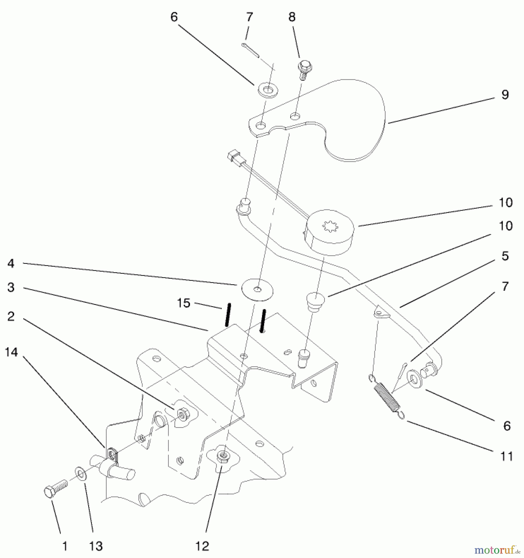 Toro Neu Mowers, Lawn & Garden Tractor Seite 1 73552 (523Dxi) - Toro 523Dxi Garden Tractor, 1999 (9900001-9999999) CRUISE CONTROL ASSEMBLY