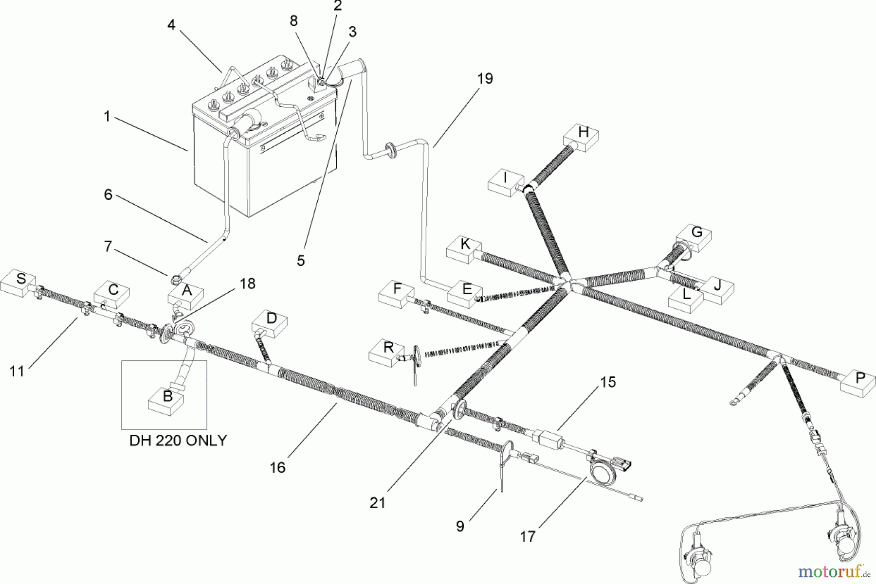 Toro Neu Mowers, Lawn & Garden Tractor Seite 1 74573 (DH 200) - Toro DH 200 Lawn Tractor, 2008 (280000001-280999999) HARNESS ASSEMBLY