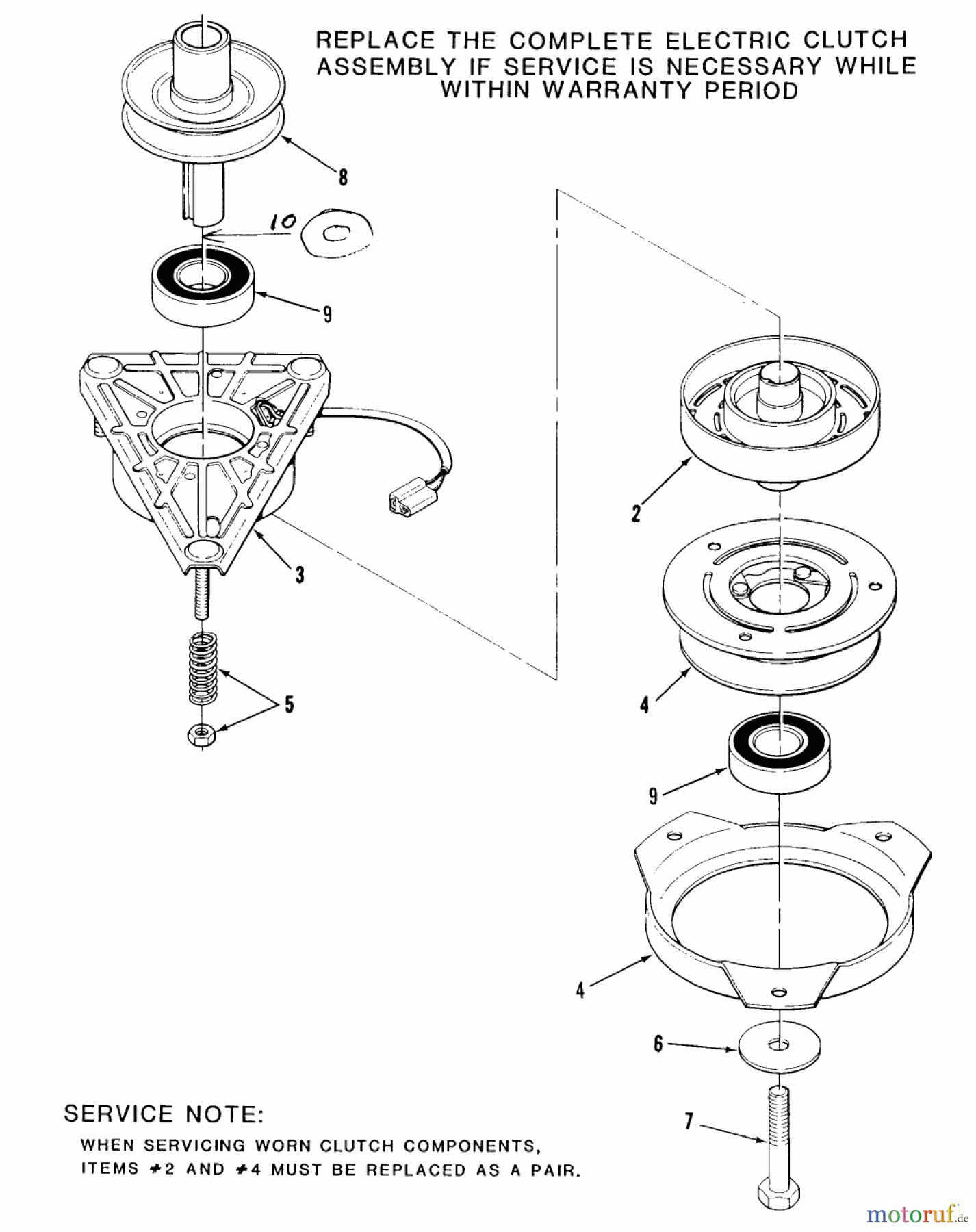  Toro Neu Mowers, Lawn & Garden Tractor Seite 2 F2-12K501 (212-5SB) - Toro 212-5SB Tractor, 1988 ENGINE PULLEY AND PTO CLUTCH